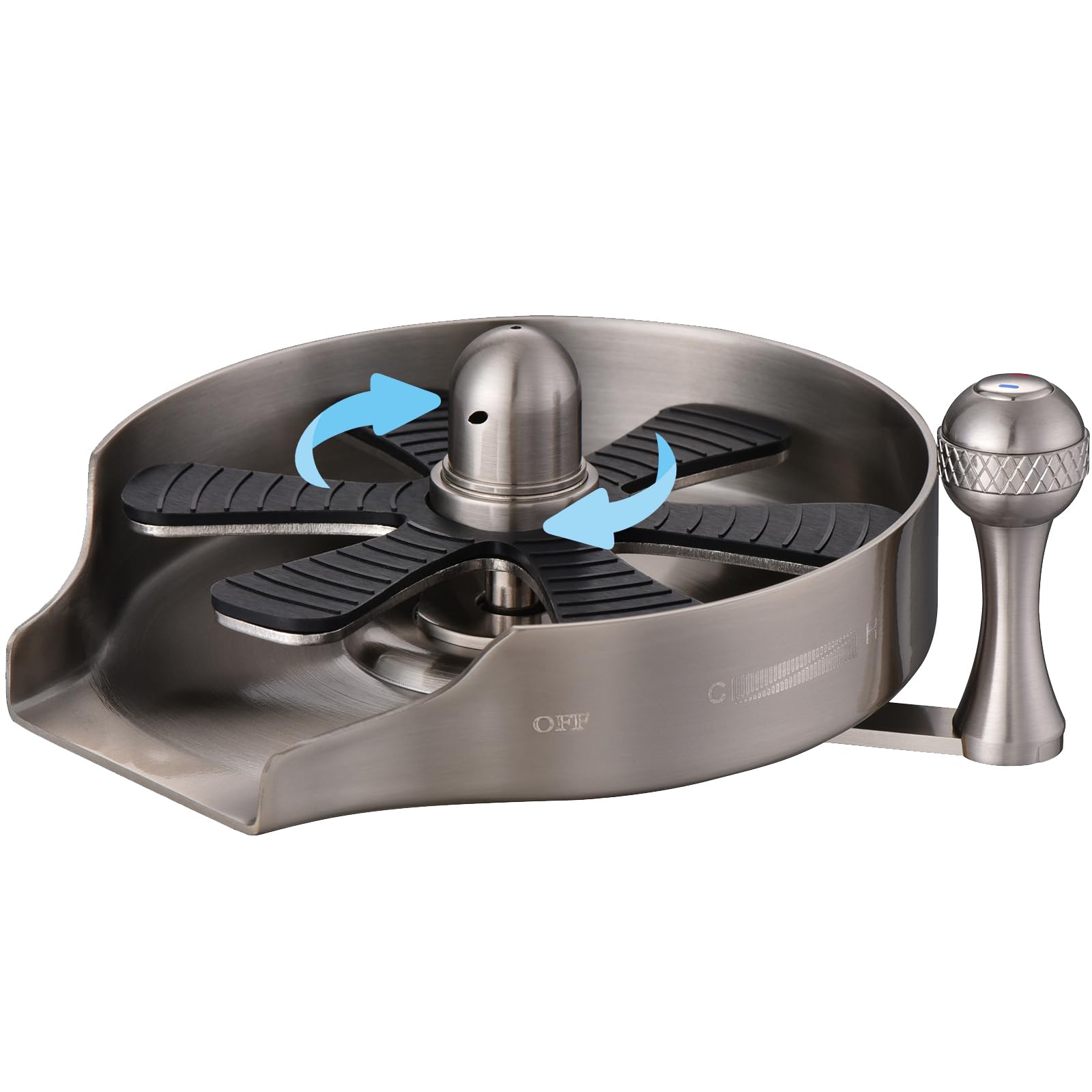 New Upgraded, Hot and Cold Glass Rinser, Temperature Adjustment, High Water Pressure Cup Rinser, Multi-azimuthfor Cleaner for Cups, Brushed Nickel, B1005