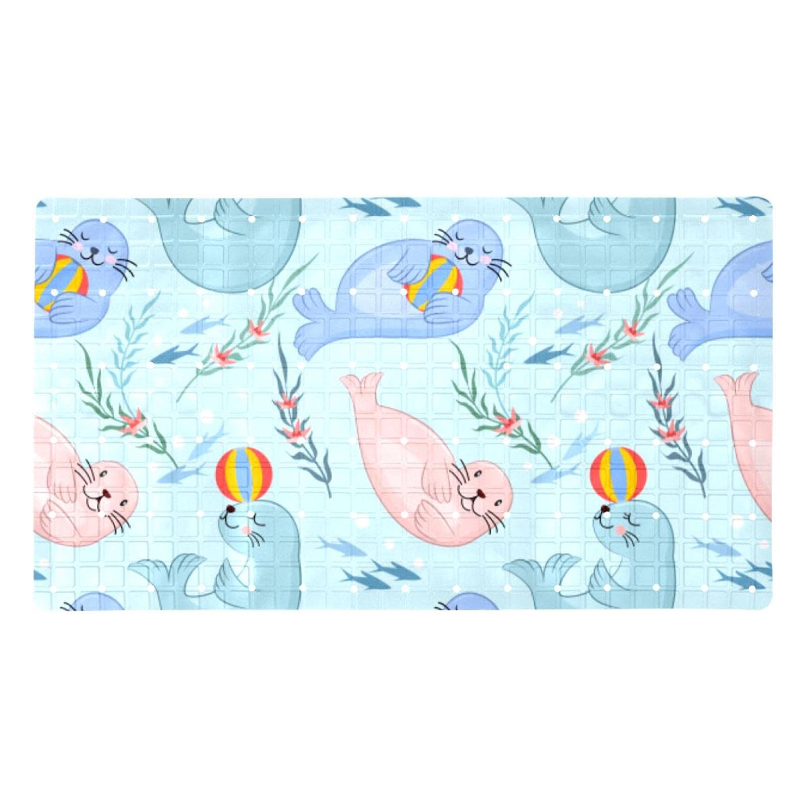 Tapis de douche antidérapant lion de mer pour un bain enfant serein