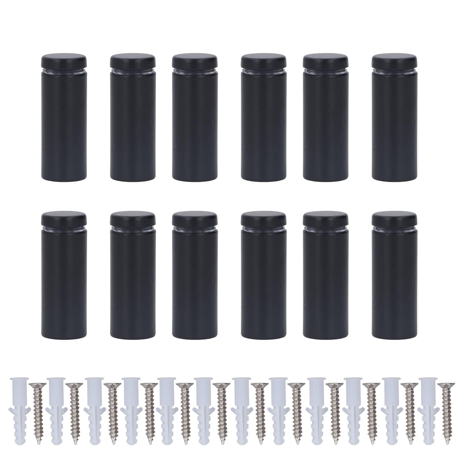 12PCS Standoff Screws, 0.75 x 1.97in Stainless Steel Sign Standoffs Advertising Screws Wall Standoff Mounts Glass Acrylic Nail Sign Mounting Hardware for Glass Artwork and Sign Displays