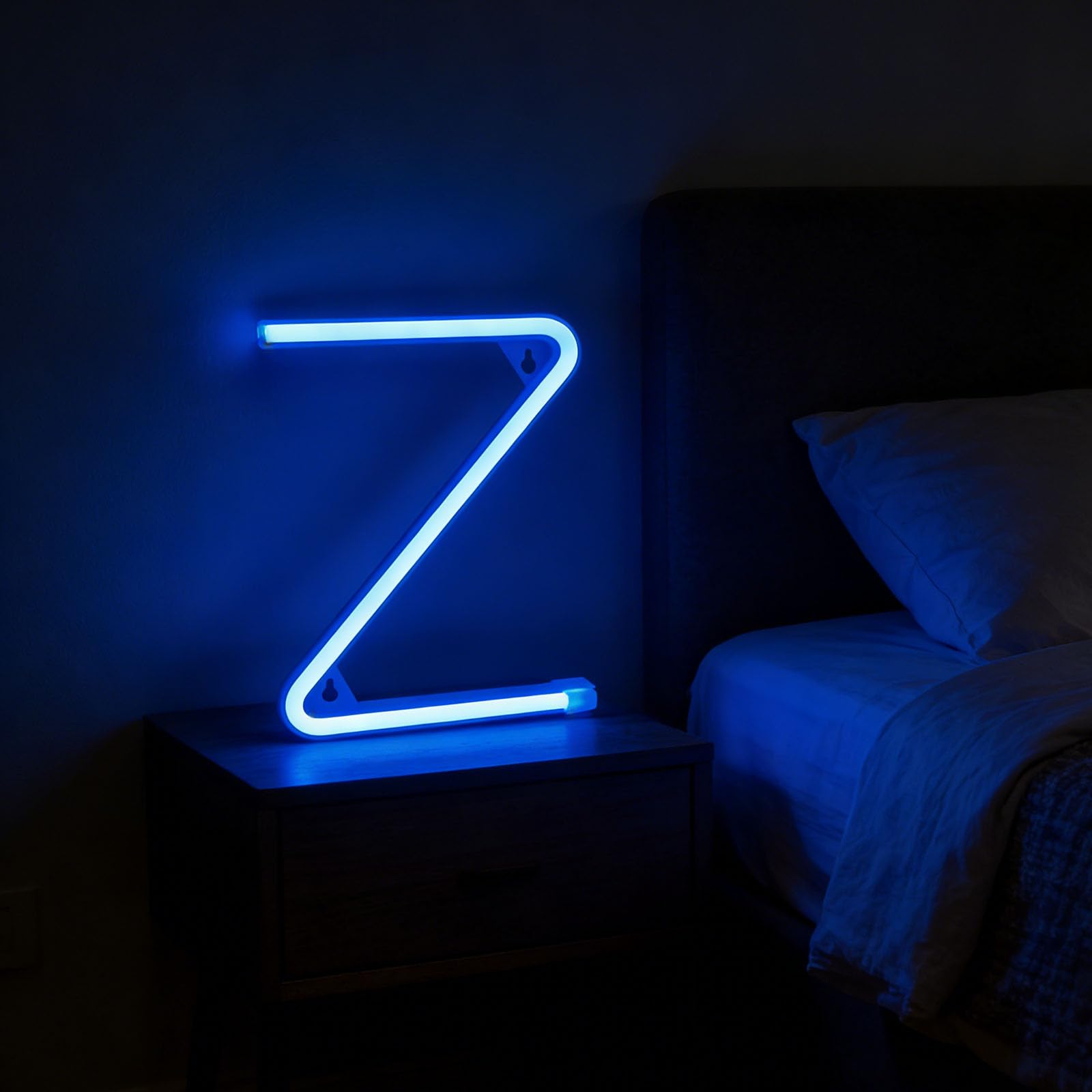 Neon Blue LED Marquee Letter Lights, Light Up Letters Glitter Alphabet Letter Sign USB/Battery Powered for Night Light Birthday Party Wedding Girls Gift Home Bar Photo Booth Gifts Parties（Z） — image 1