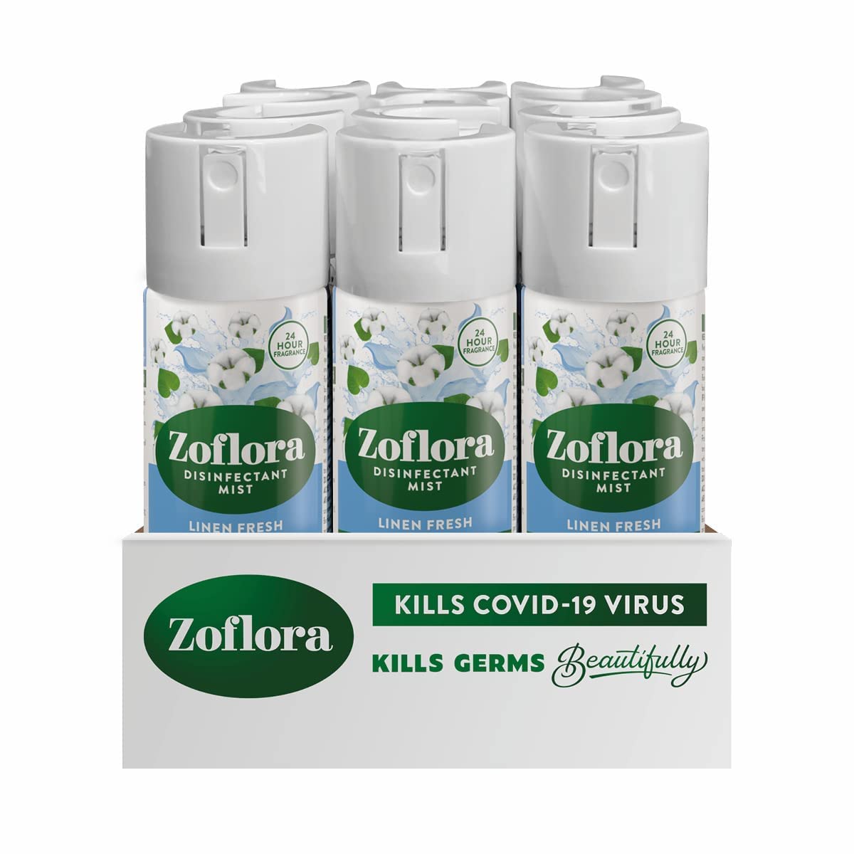 Buy Zoflora Linen Fresh 12pc x 50ml, Disinfectant Aerosol Mist Spray, AntiViral Mist, Air
