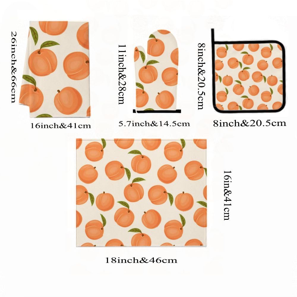 9PCS Sweet Peach Cucina Decor e Accessori Set
