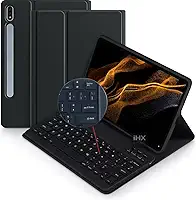 Capa Case Premium para Samsung Galaxy Tab S9 Fe / S9 / S10 FE - com Teclado Touchpad e Compartimento para Pencil (PRETO)