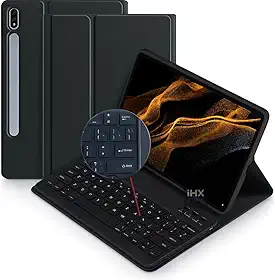 Capa Case Premium para Samsung Galaxy Tab S9 Fe / S9 / S10 FE - com Teclado Touchpad e Compartimento para Pencil (PRETO)
