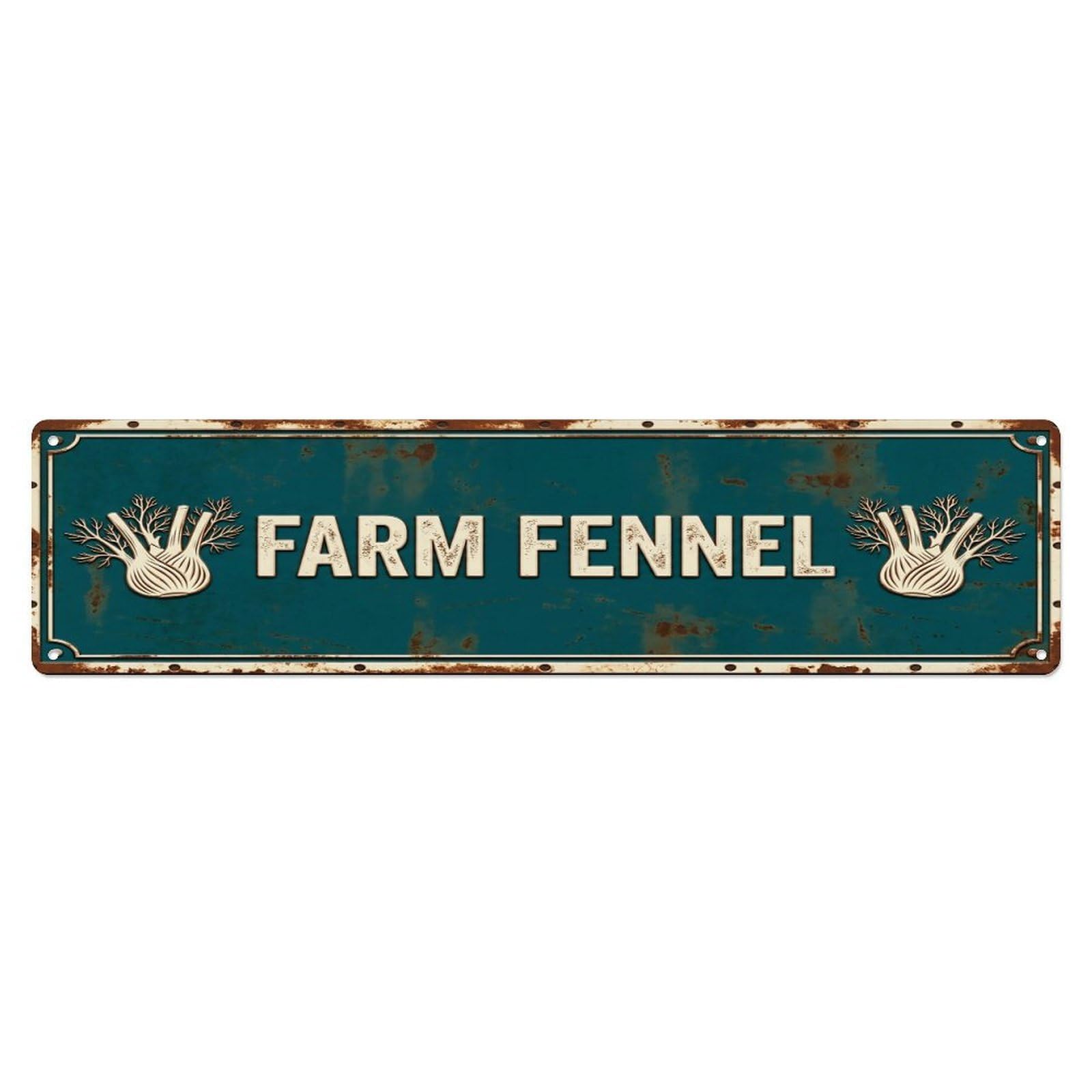 FARM FENNEL Vintage Herb Rustic Farmhouse Metal Tin Sign