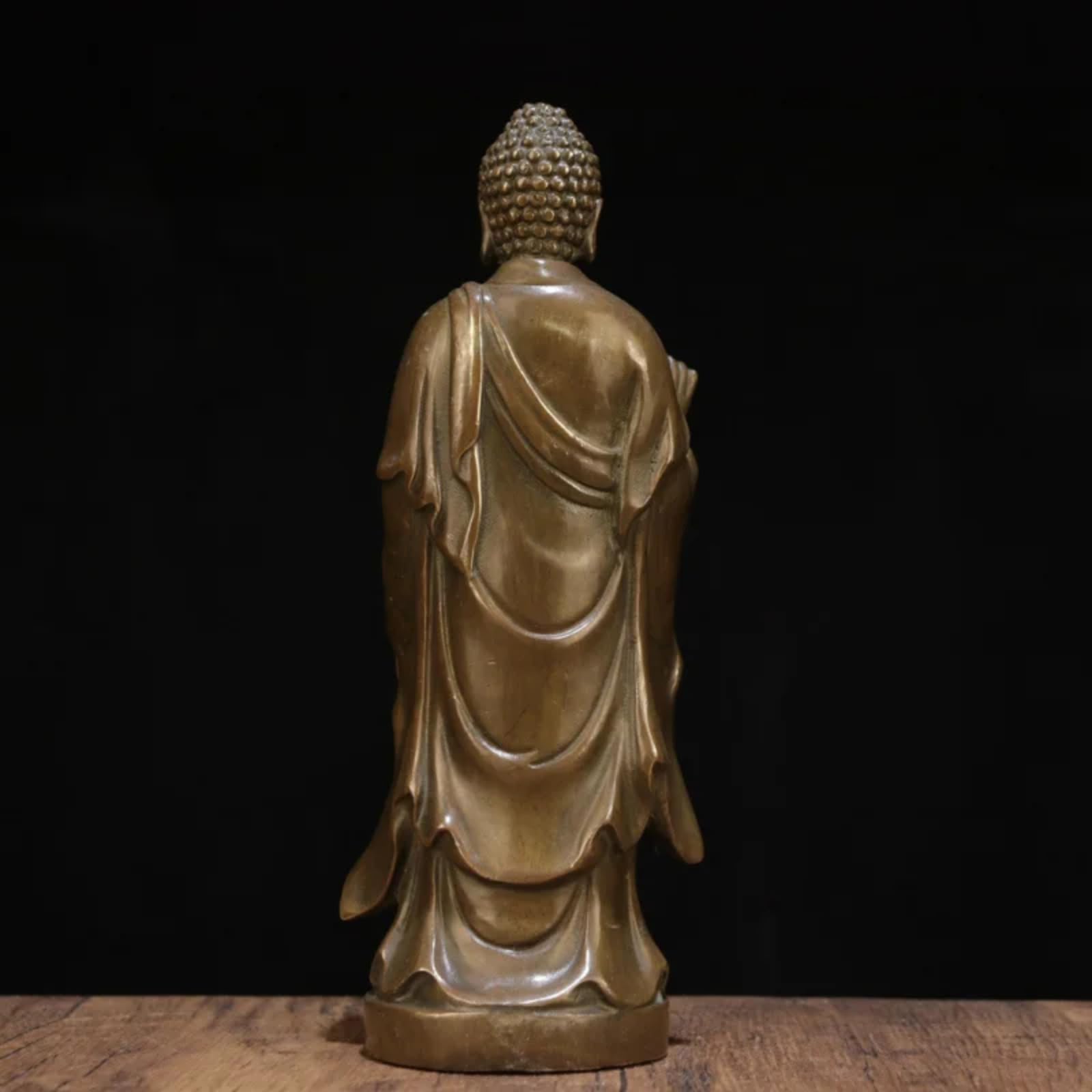 Statua di Buddha Amitabha, in rame, 22 cm, decorazione per casa e ufficio