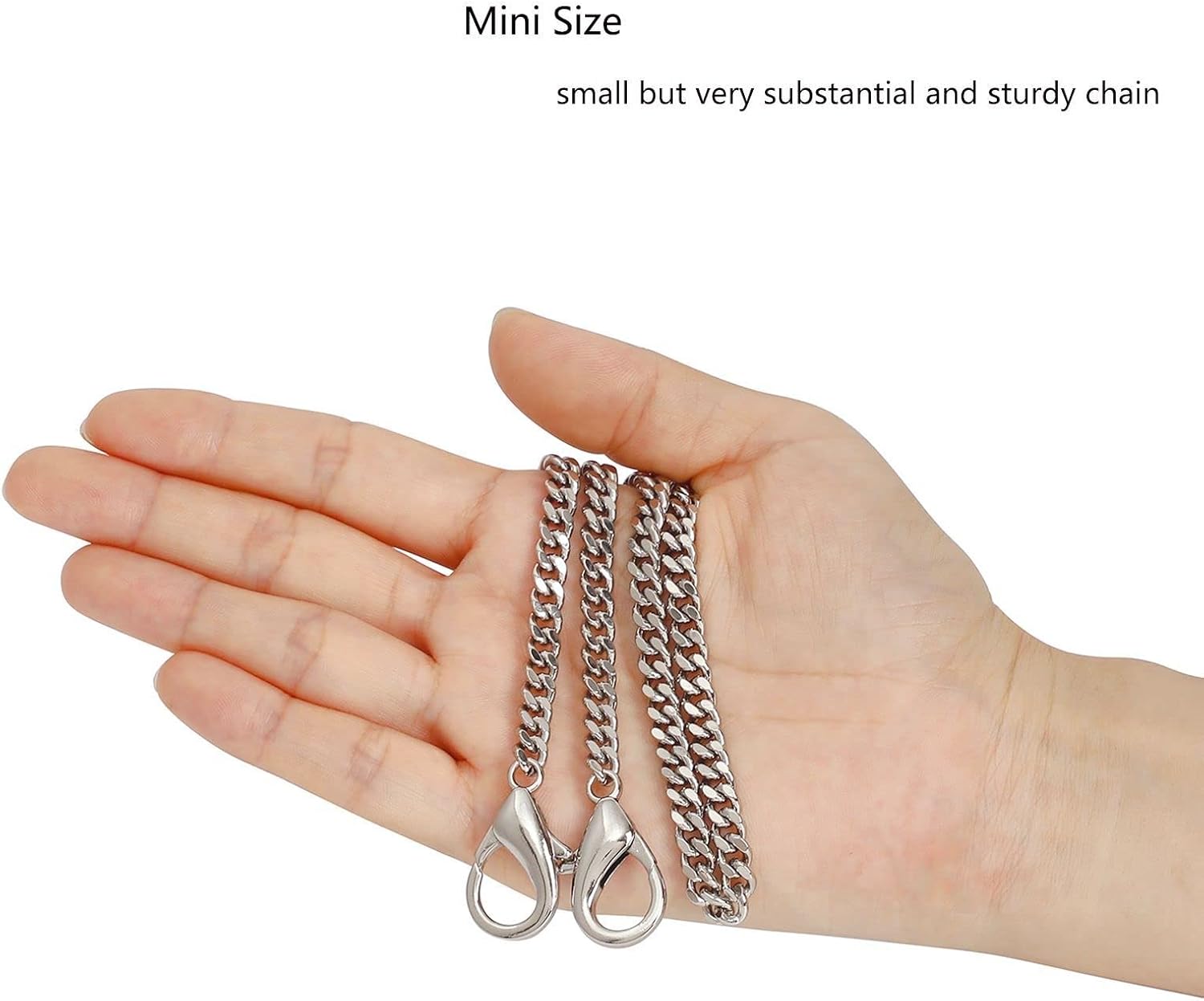 Mini Nice Purse Chain Strap Replacement Handbag Crossbody Shoulder Purse Strap Accessories Charms (Silver,48 Inch) - Image 4