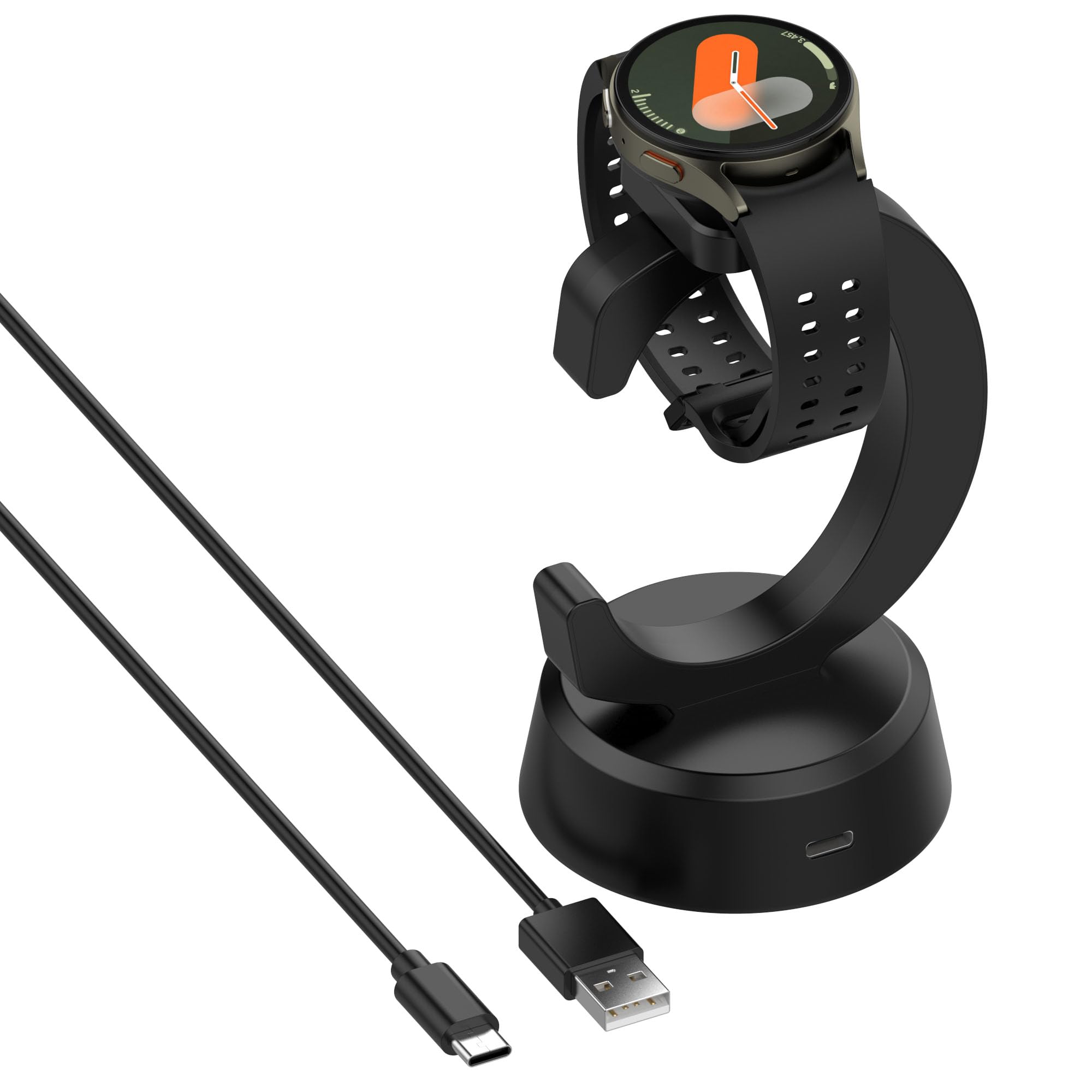 Dock di ricarica compatibile per Samsung Galaxy Watch Ultra 47mm/7/6/5 Pro/4/3/Active 2 - Supporto per cavo di ricarica di ricambio USB
