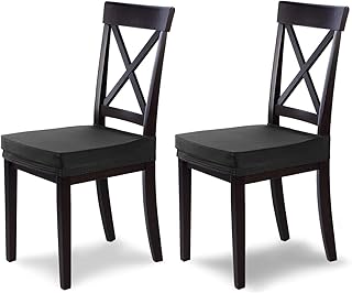 SCHEFFLER-Home Housse de Chaise Extensible « Marie » / Lot de 2 / Noir / Housse de siège élastique avec Protection Contre Les Taches / Housse élégante pour chaises
