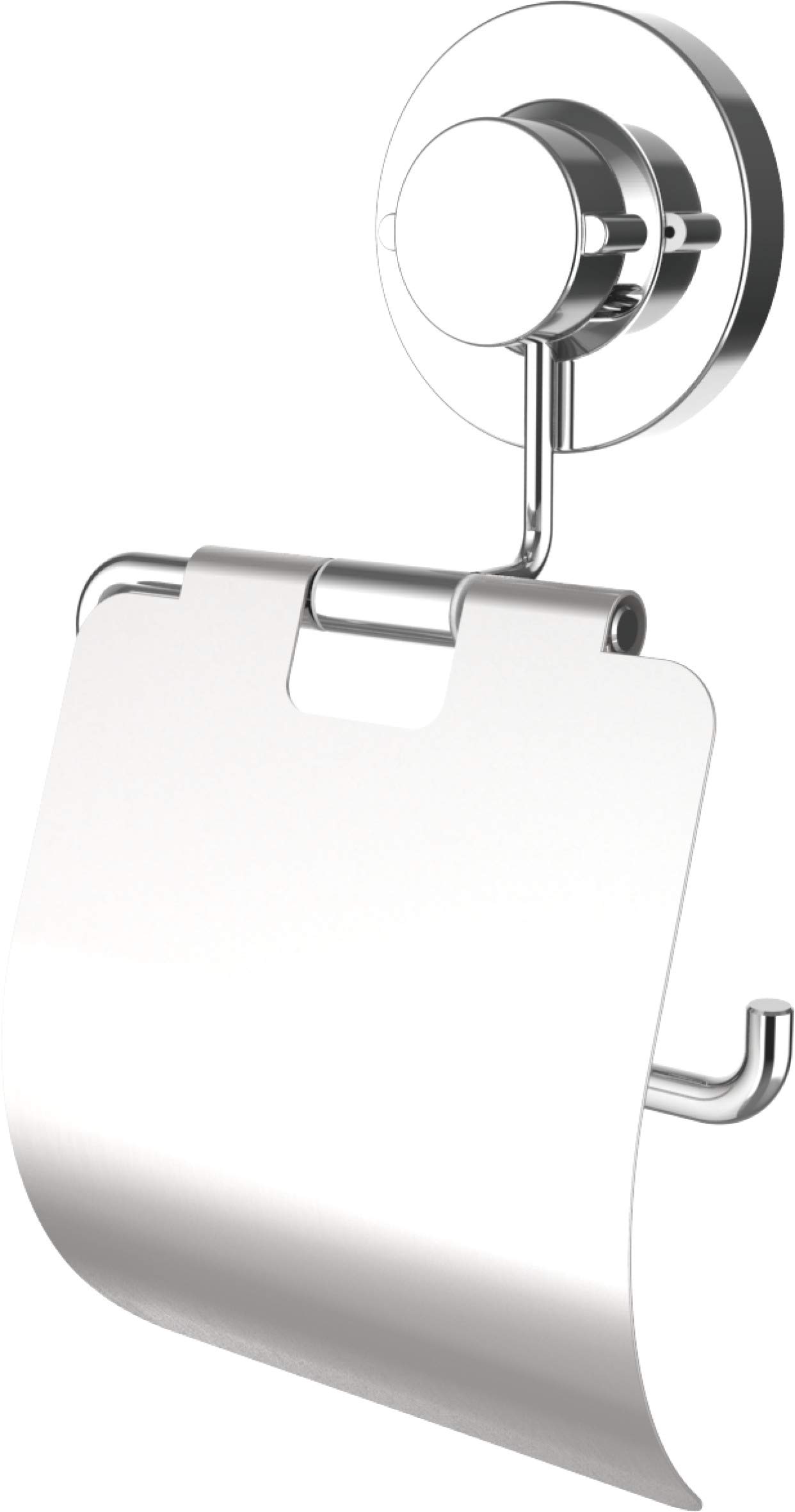 Cornat Toilet Paper Holder 3-in-1-3 Different Mounting Options with Suction Cup/Adhesive Pad and Drilling - Chrome-Plated/Toilet Roll Holder, T340260