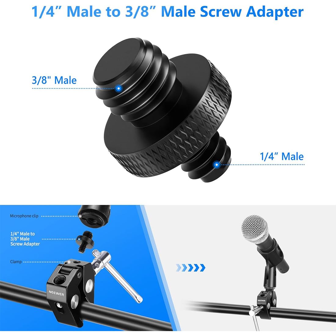 6 sztuk adapter do statywu 1/4 na 3/8 cala gwint statyw aparat śruby zestaw adapterów statyw podwójna śruba do aparatu fotograficznego statywu mikrofonowego statywu lampy