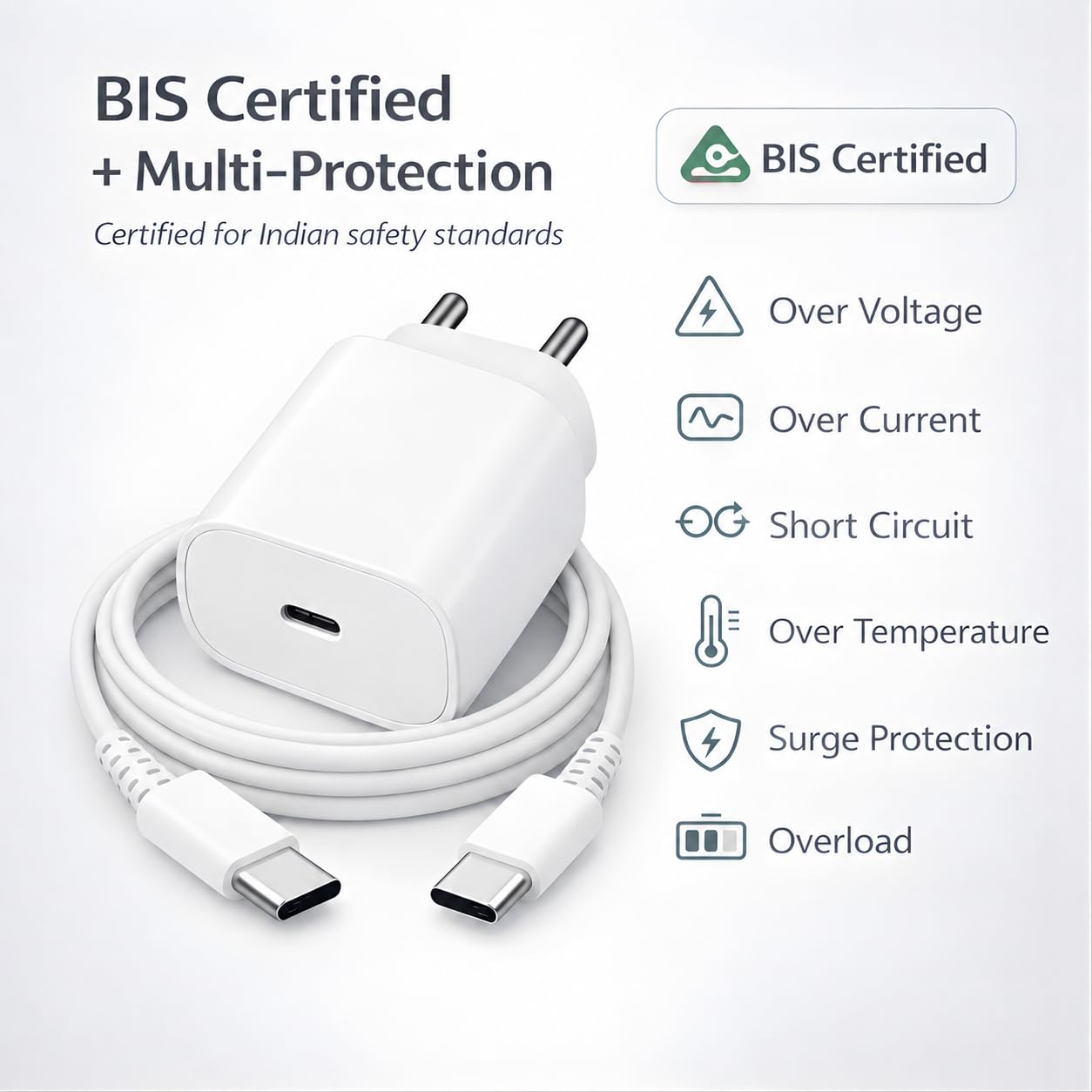 25W Charger for Samsung with Type C Cable | Super Fast Charging for Galaxy S26/S25 Ultra, S24 FE, A56/A36, M15/M17/M55 5G, F15/F55/Z Fold & S/A/M/F/Z Series - BIS Certified — Amazon image 5