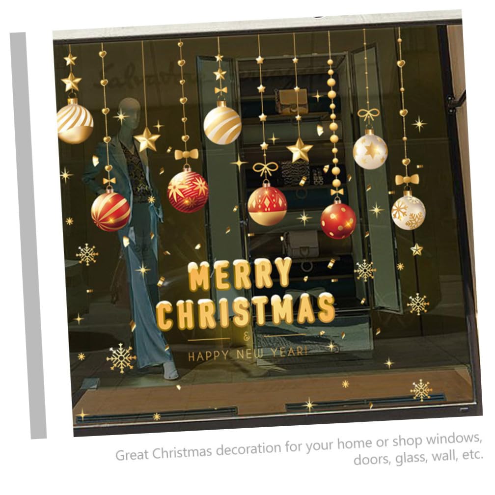 20 Feuilles Autocollants de Noël autocollants muraux de Autocollant de fenêtre de sticker sapin de noel stickers noel vitre décoration d'intérieur décor d'or PVC