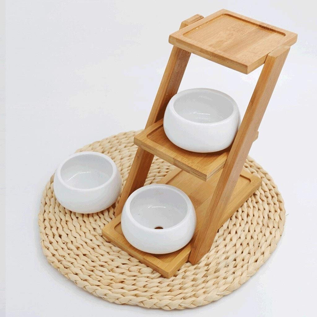 Doniczki na kwiaty prosta nowoczesna ceramiczna biała doniczka, 3 bonsai wysiew (3 stopnie drewniana rama) dekoracja domu ogrodu doniczka