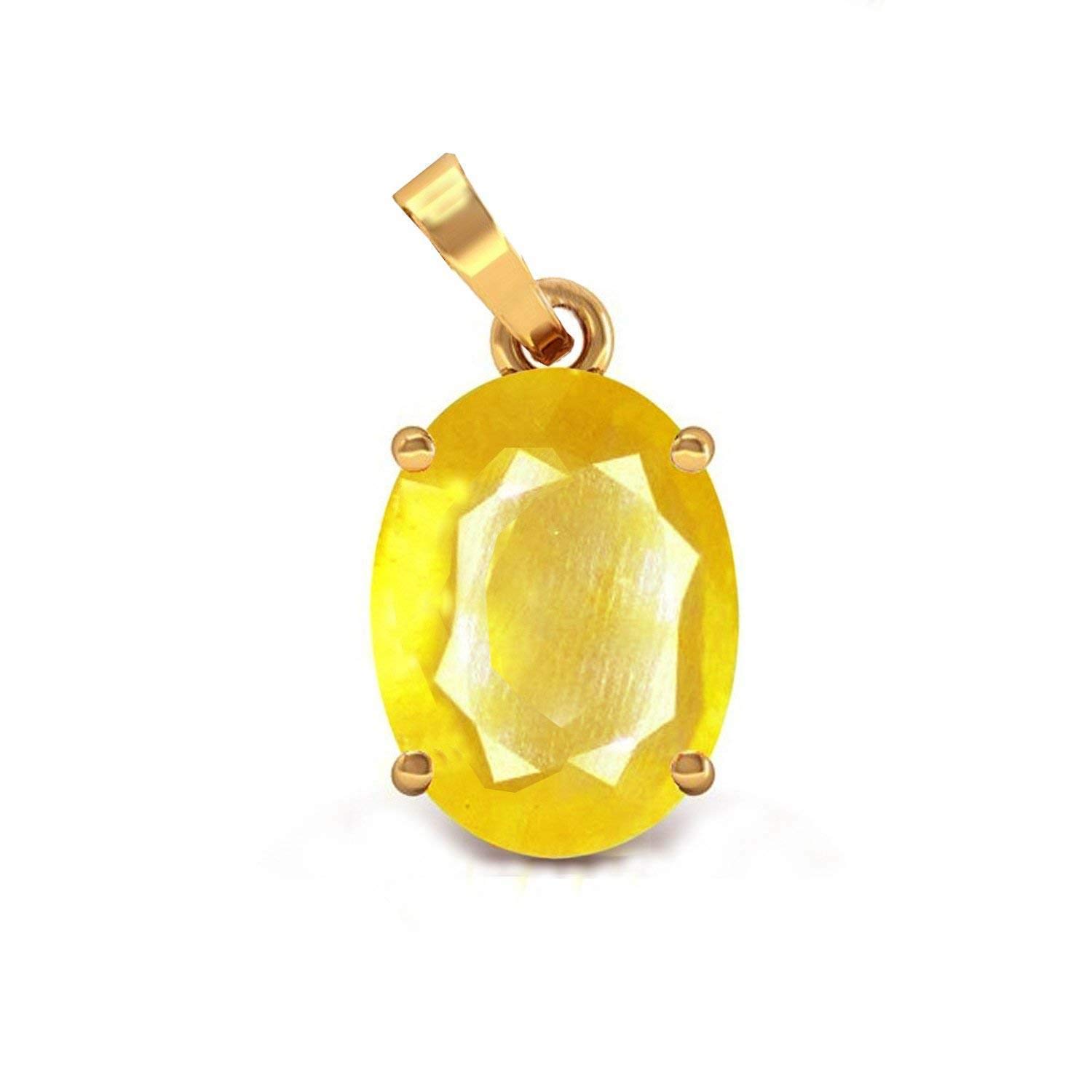ArenaGemsArenaGems 5.0 Carat Natural Yellow Sapphire Pendant/Locket (Pukhraj Stone Panchadhatu Pendant) 100% Original AAA Quality Gemstone