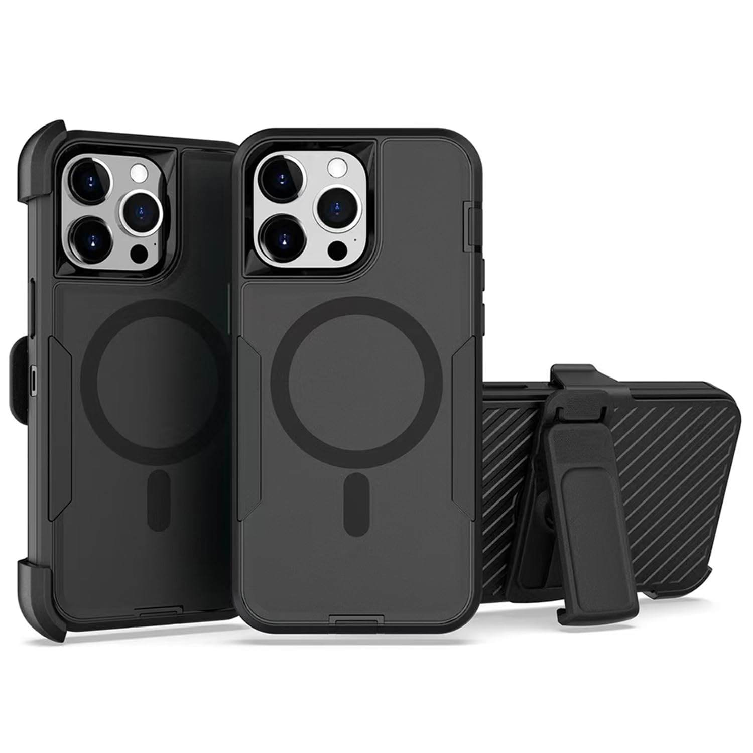 showdd Designed for iPhone 16 Plus Case,Magnetic,Double Protection,Tough Durable,Compatible with MagSafe,Detachable Back Clip,Dustproof,No Fading,No
