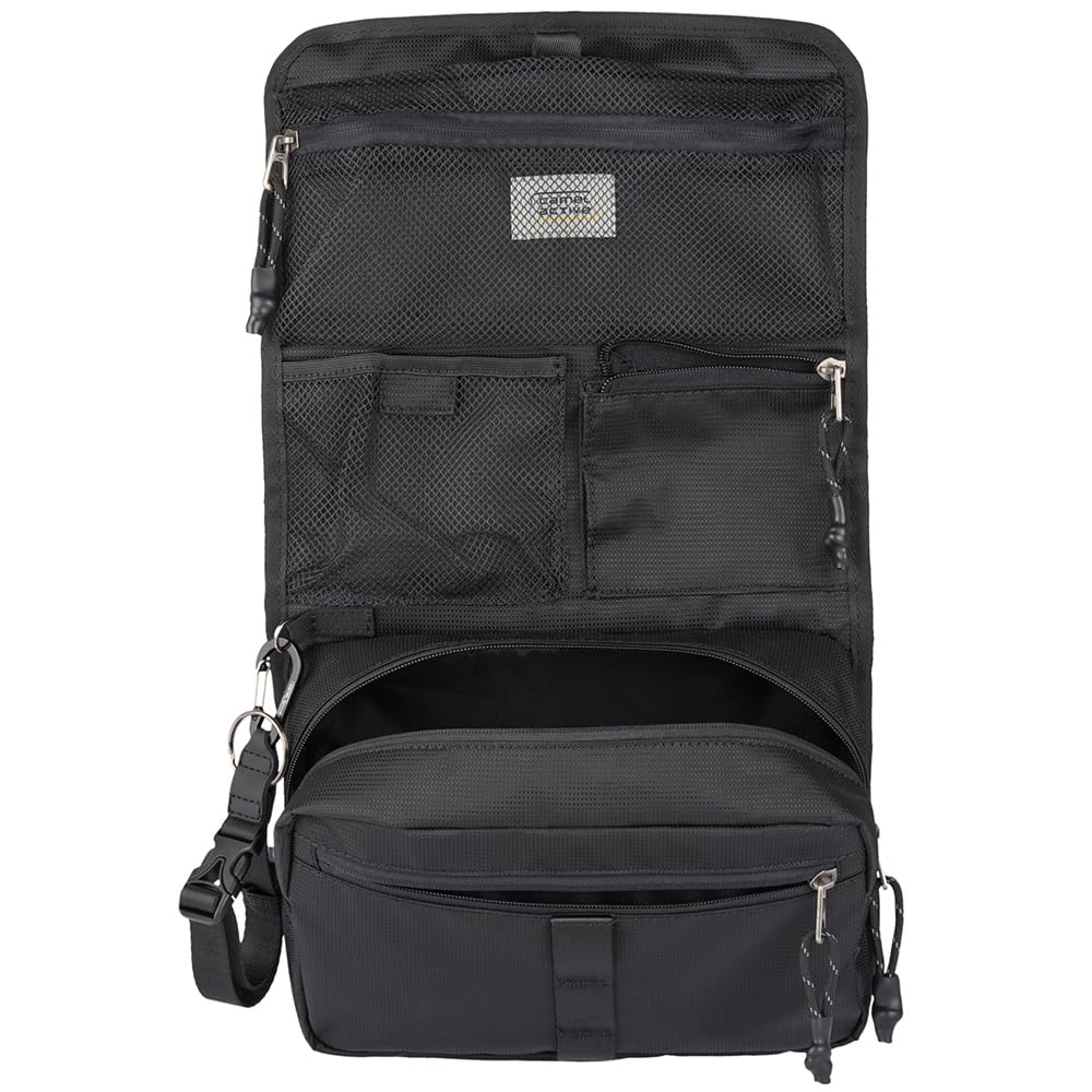 camel active Herren Connect Kulturbeutel mit Haken zum Aufhängen Schwarz, Menswear-S