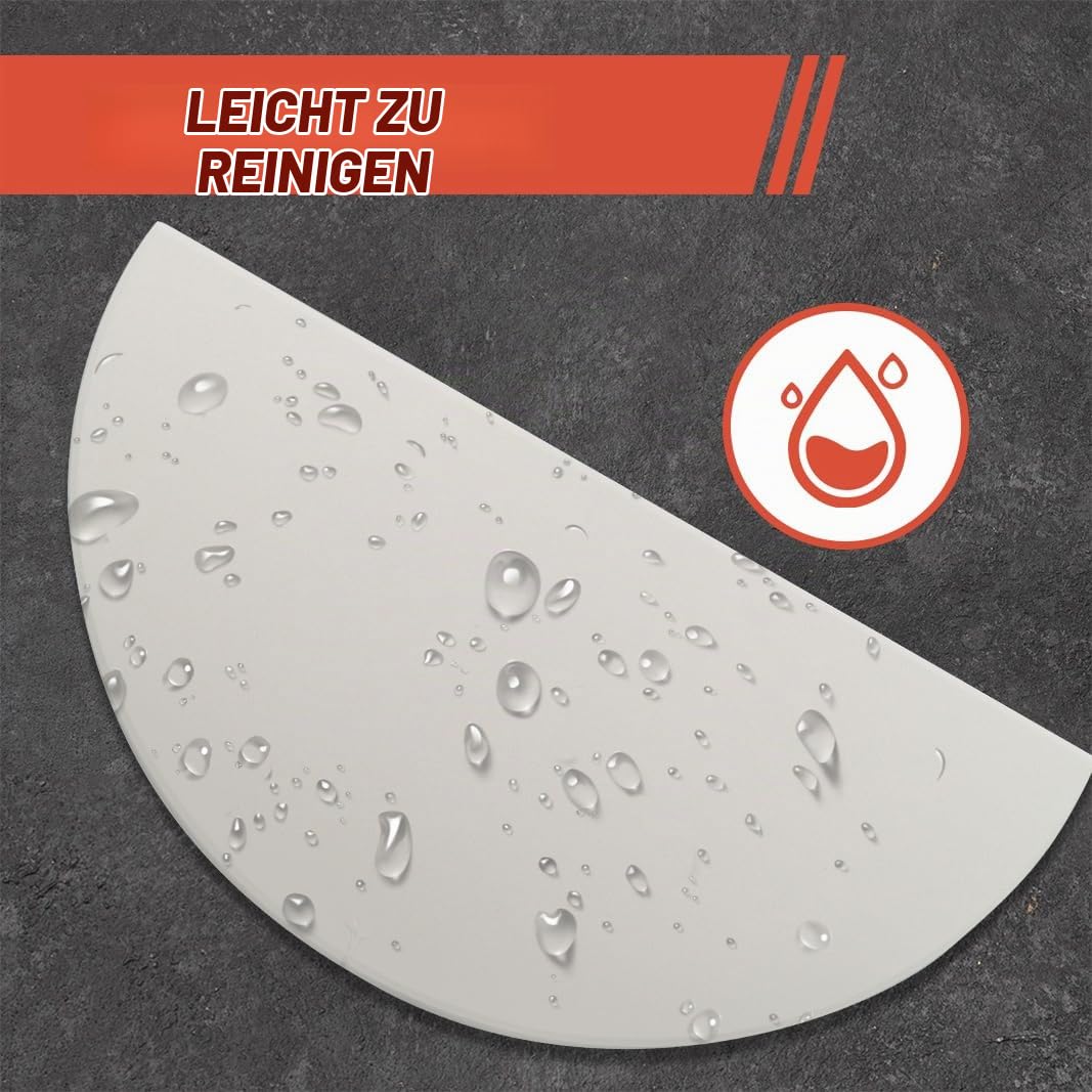 Halbmond-Hitzeschutzplatten für Kamado Joe Classic I, II, III, Big Green Egg Grillzubehör, robuster Cordierit-Stein, Pizzastein für Ofengrill, 38,1 cm, 2 Stück
