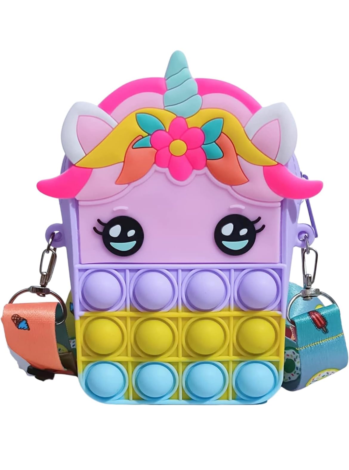 Pack of 10 Popit Sling Bag I Birthday return gift for girls | small size gifts for kanya and kanjak pujan on Navratri for 3-5,6 to 8 years old| Random Design+- 3