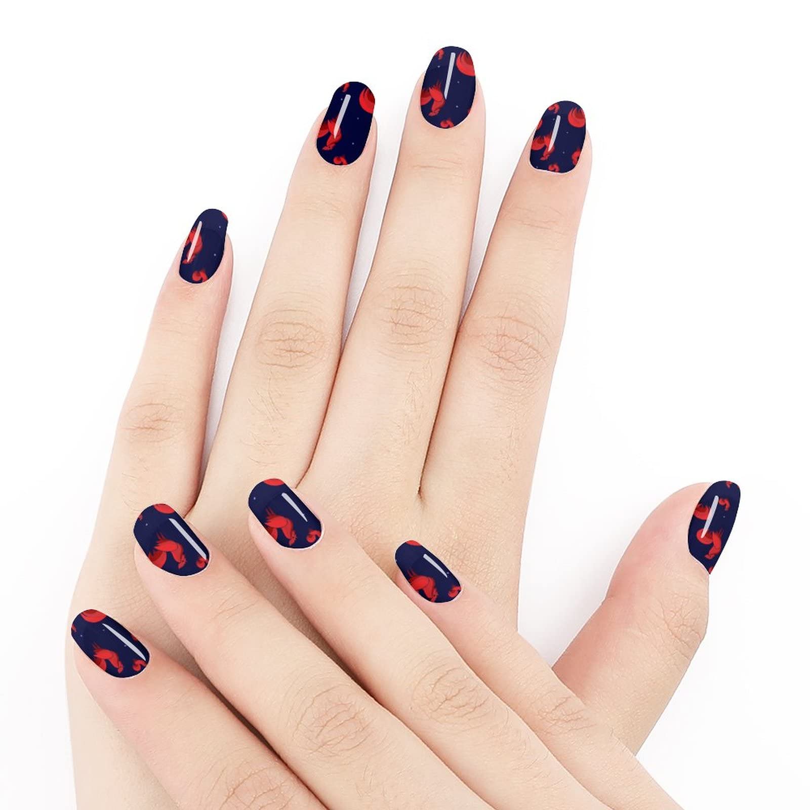 Amazon.com: Cute Nail Art Sticker for Women and Girls, Full Cover Nails  Polish Sticker Wrap, Red Rooster Cock Chicken Bird Floral Navy Blue,  Waterproof Nail Decal for Party Wedding Salon Manicure, 5