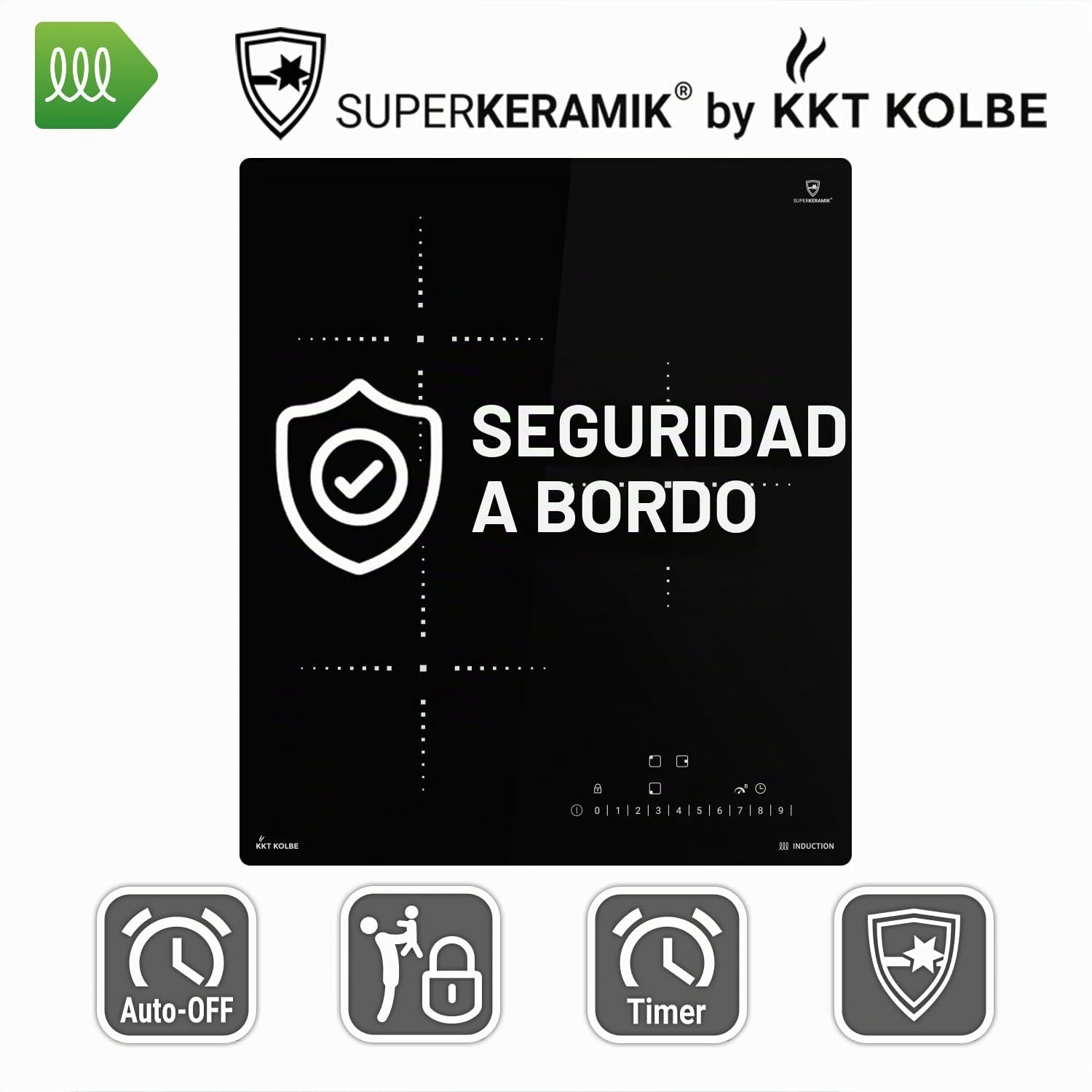 Placa induccion 45cm | 5,5 kW | 3 fuegos | 9 niveles de potencia | Control Táctil | IH84500RL