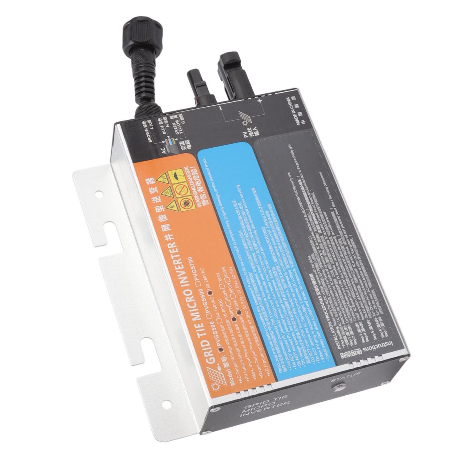 Cryfokt Mikroinwerter Solarny o Wysokim Współczynniku Konwersji Wodoodporny Inwerter Sieciowy do Systemów Wytwarzania AC220V (PVGS-500W(18-60V)-AC220V)