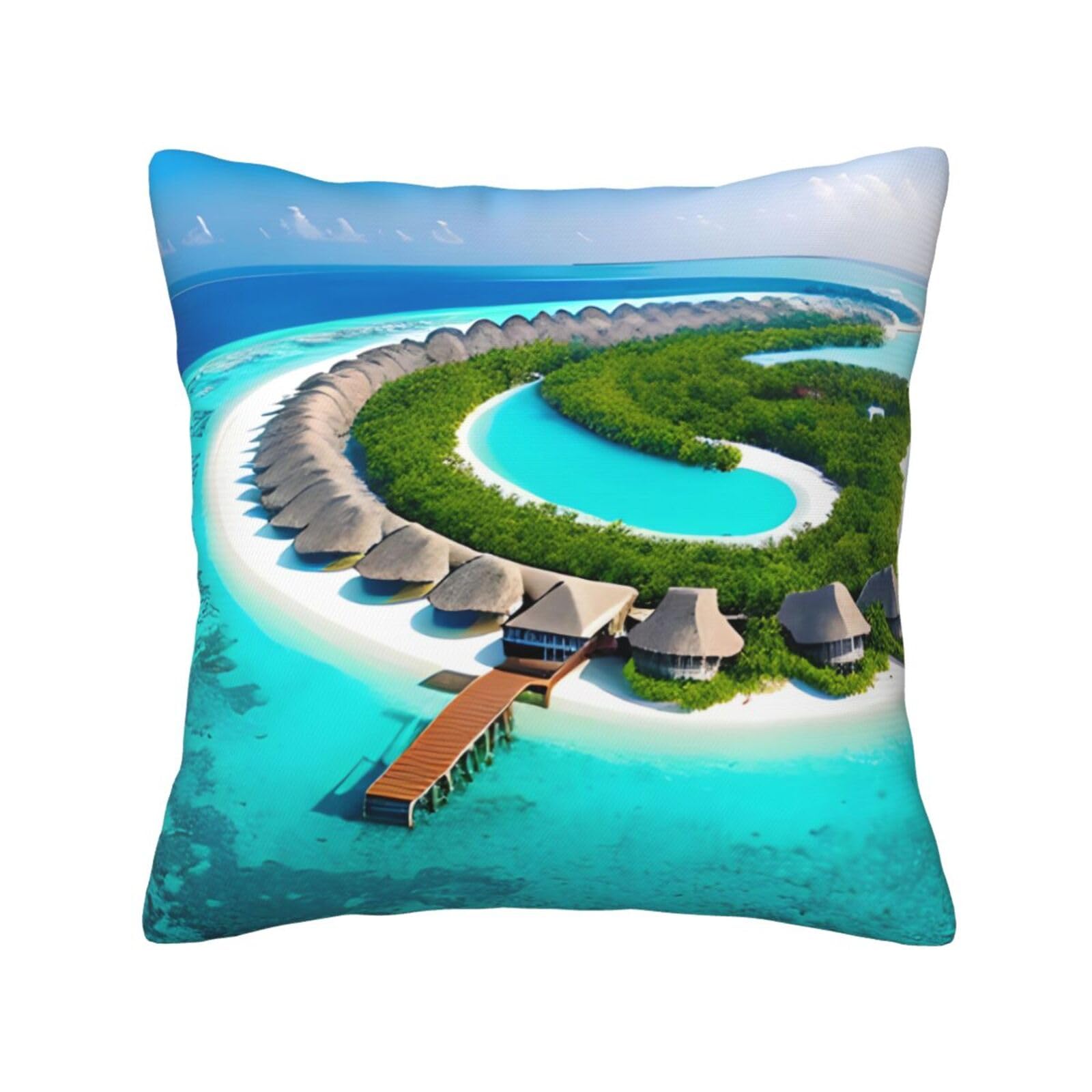 SXZVVBN Maldives SceneryDecorative Square Sofa Cushion Covers