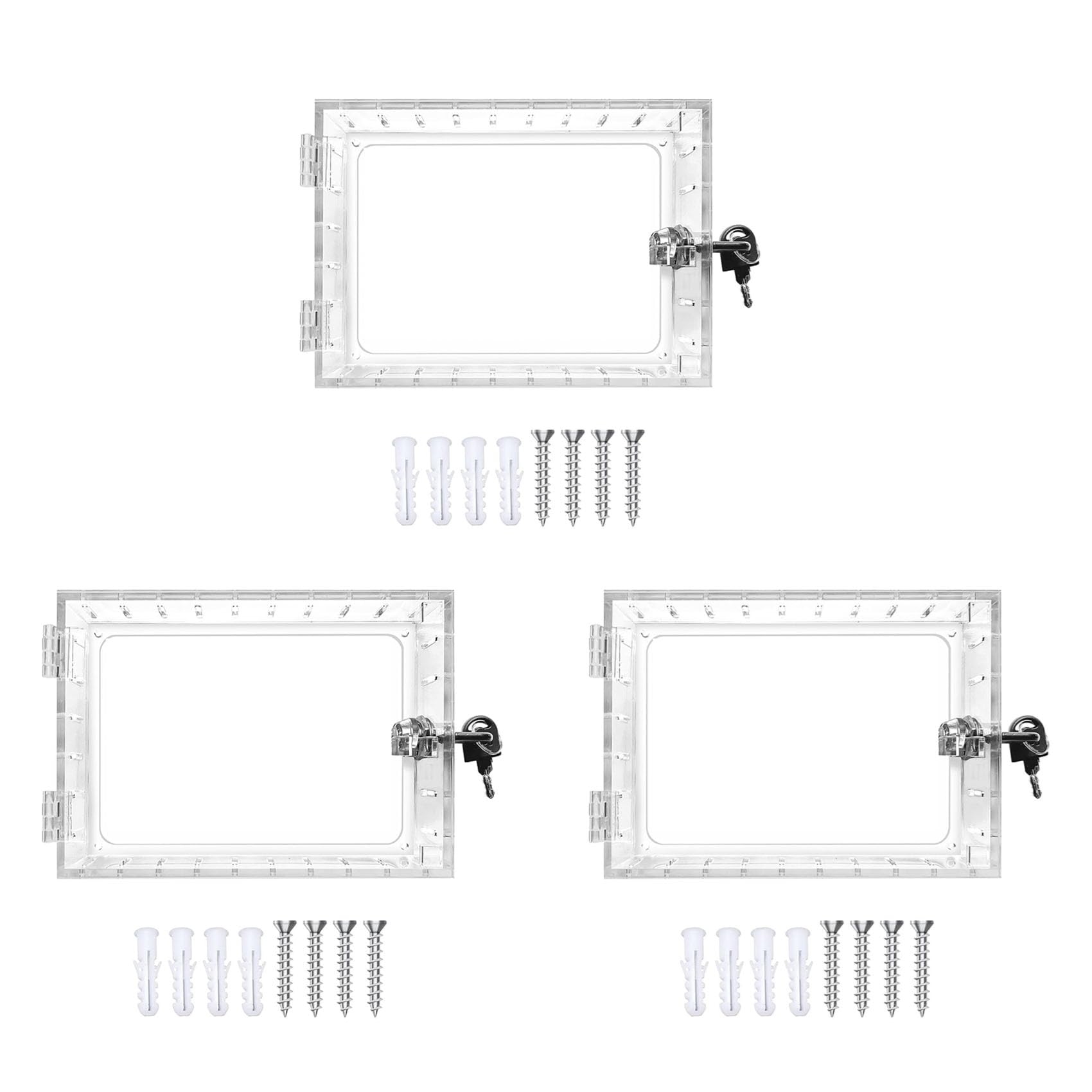 Jnchdghwa Transparent 3X Thermostat Lock Box With Key Universal Thermostat Cover With Lock, Clear Thermostat Guard For Wall
