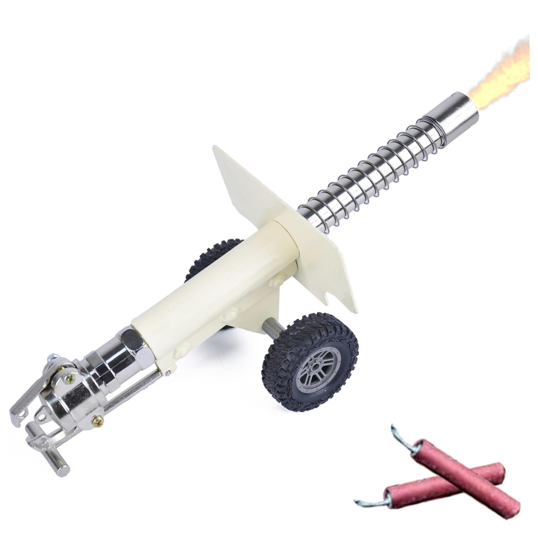 Faroby Exquisite Mini Cannon Realistic Firecracker Cannon Model with Spring Mechanism, Ideal for Desk Decoration, Outdoor Games and Collector, Firecracker
