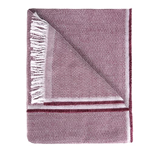 MERCURY TEXTIL  Colcha Plaid Multiusos 50% Algodón 50% Poliéster, Jarapas para Sofá, Liso y Rayas, Plaid Cama. Plaid Sofá, Manta Cubre Sofá Foulard (180x290cm, Liso Granate)