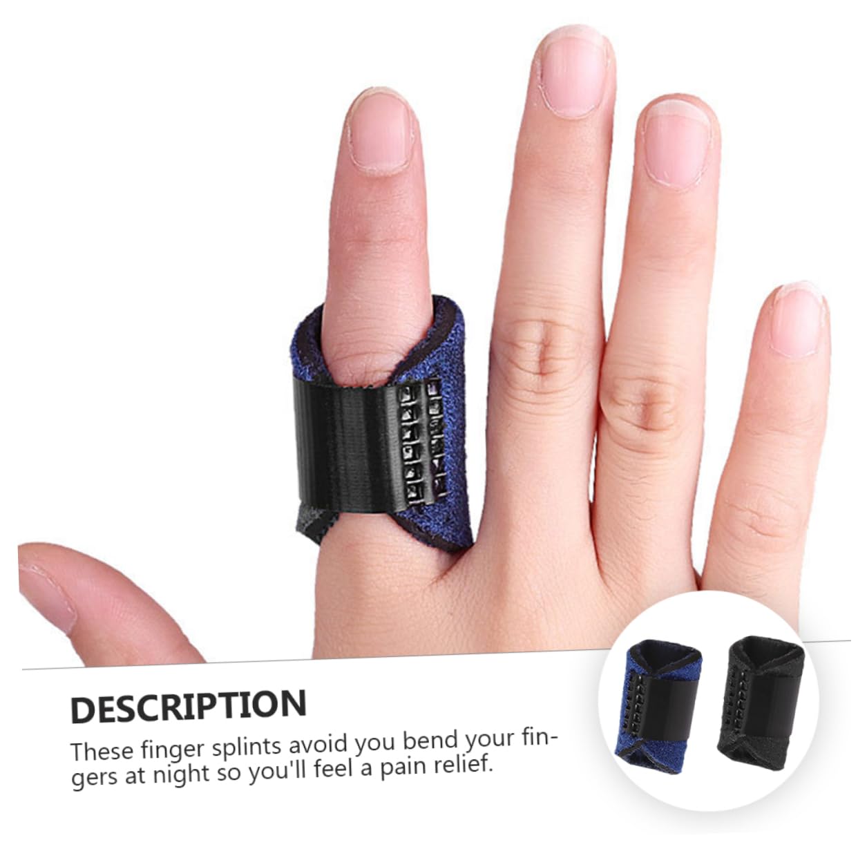 OUNONA 2Pcs Finger Splint Finger Support Brace Stabilizer for Relief Lightweight Blue Black Finger Sleeve for Mallet Finger Stabilization