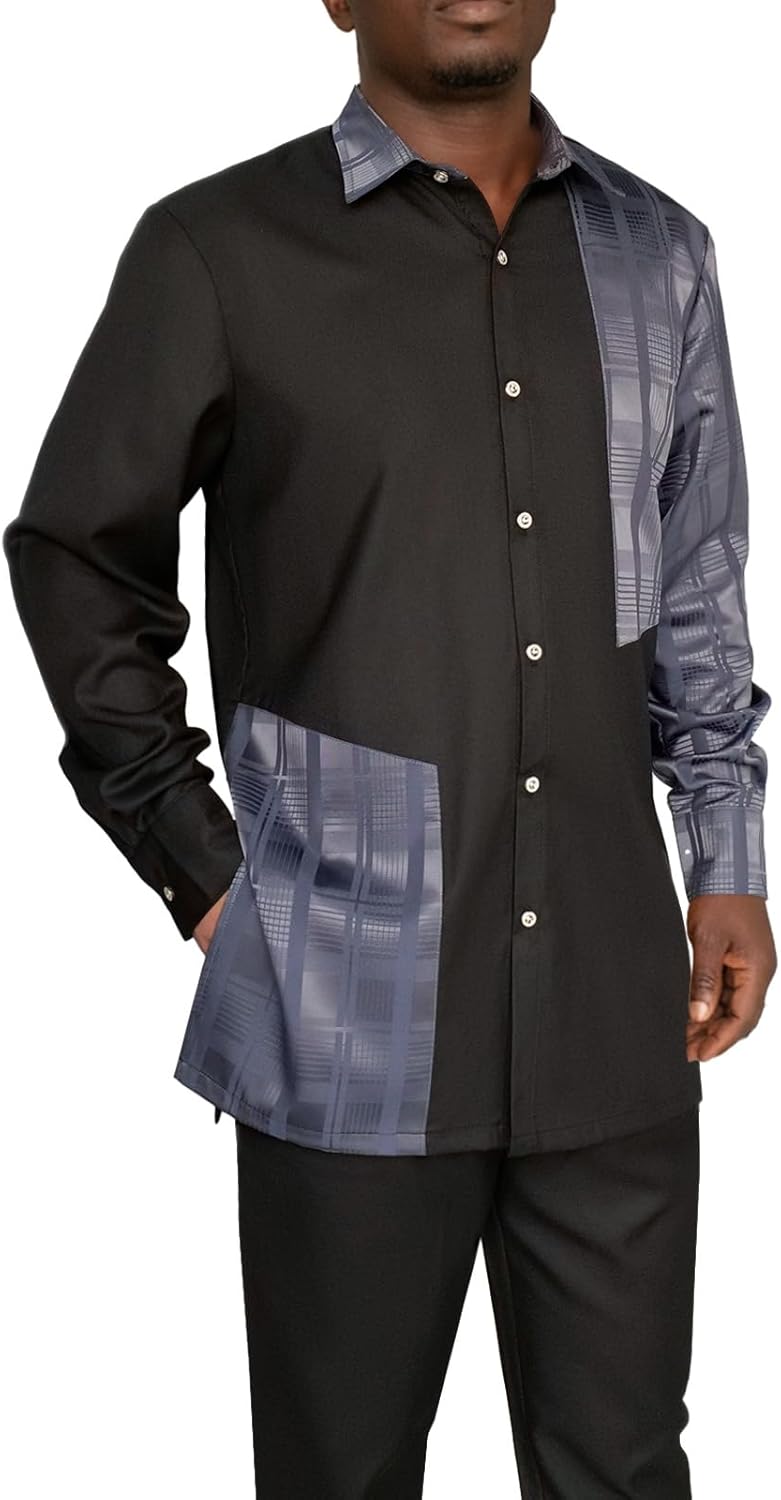 African Dashiki Suit for Men Shirt and Pants Nigerian Kente Outfit 2 Piece Set Wedding Attire Clothing