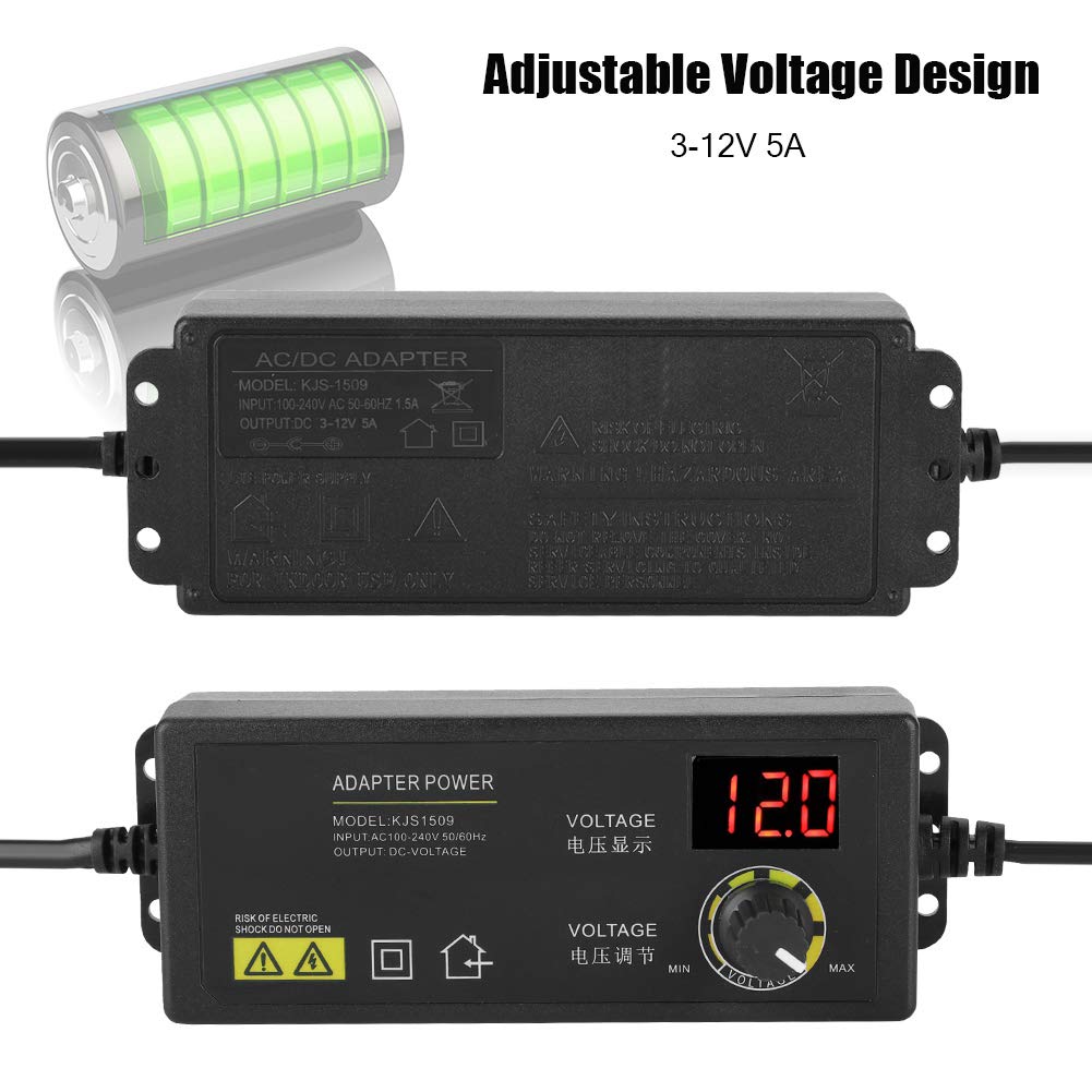 Adattatore di Alimentazione CC Regolabile 48W 2A 1-24V, Controllo della Velocità del Motore 'adattatore di Alimentazione di Tensione per Fotocamera, Monitoraggio, Dispositivi di