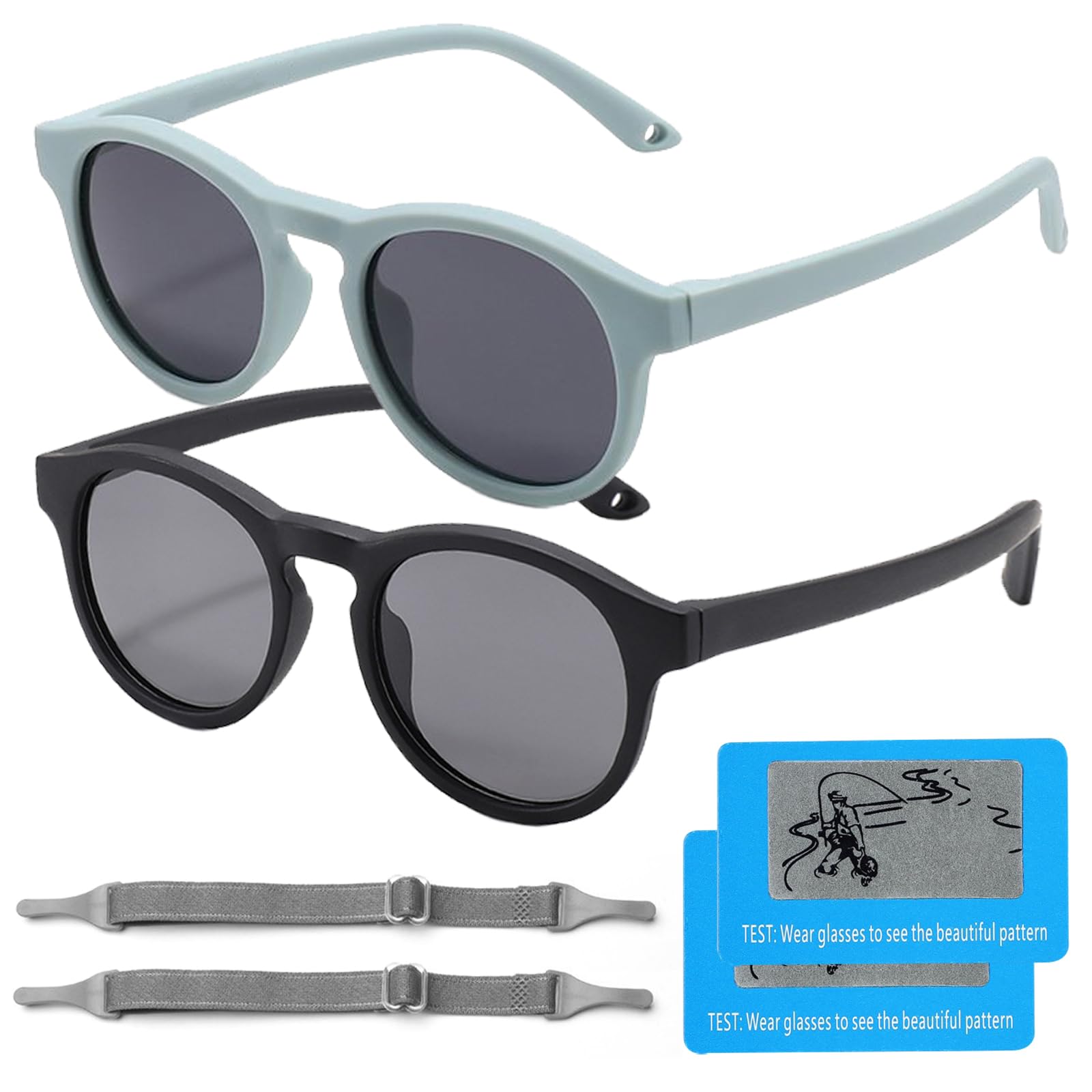 DKDDSSS 2 Pares Gafas de Sol Niño, Gafas de Sol Polarizadas, Gafas de Sol Bebe, Gafas de Sol Niña, Gafas de Sol para Niños, Polarizadas Gafas de Sol Bebe, Gafas de Sol para Bebé, Protección UV400