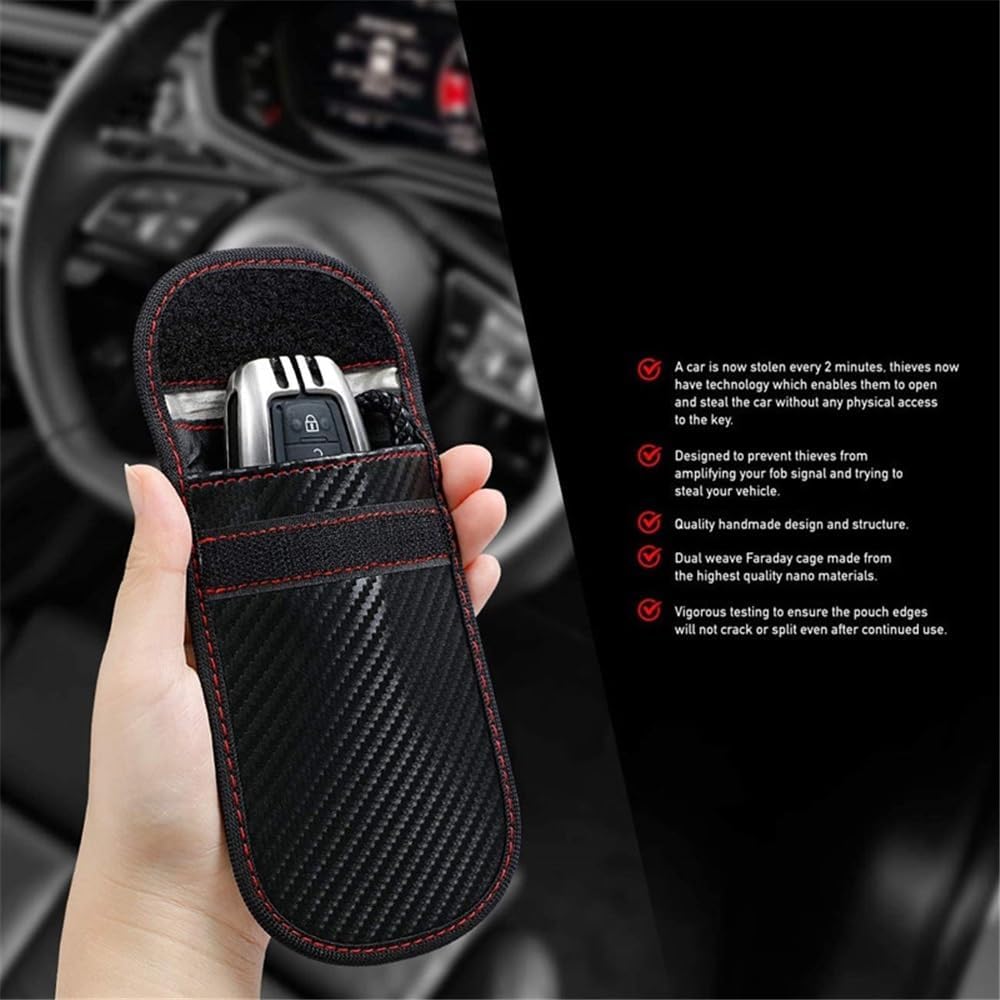 Car Keys Faraday Box Car Key Signal Blocker Box with 1 Pack Keyless Entry Car Key Faraday Pouch Anti-Theft RFID Key Box Protector, Keyless Cars Security Anti Theft Box and Bags