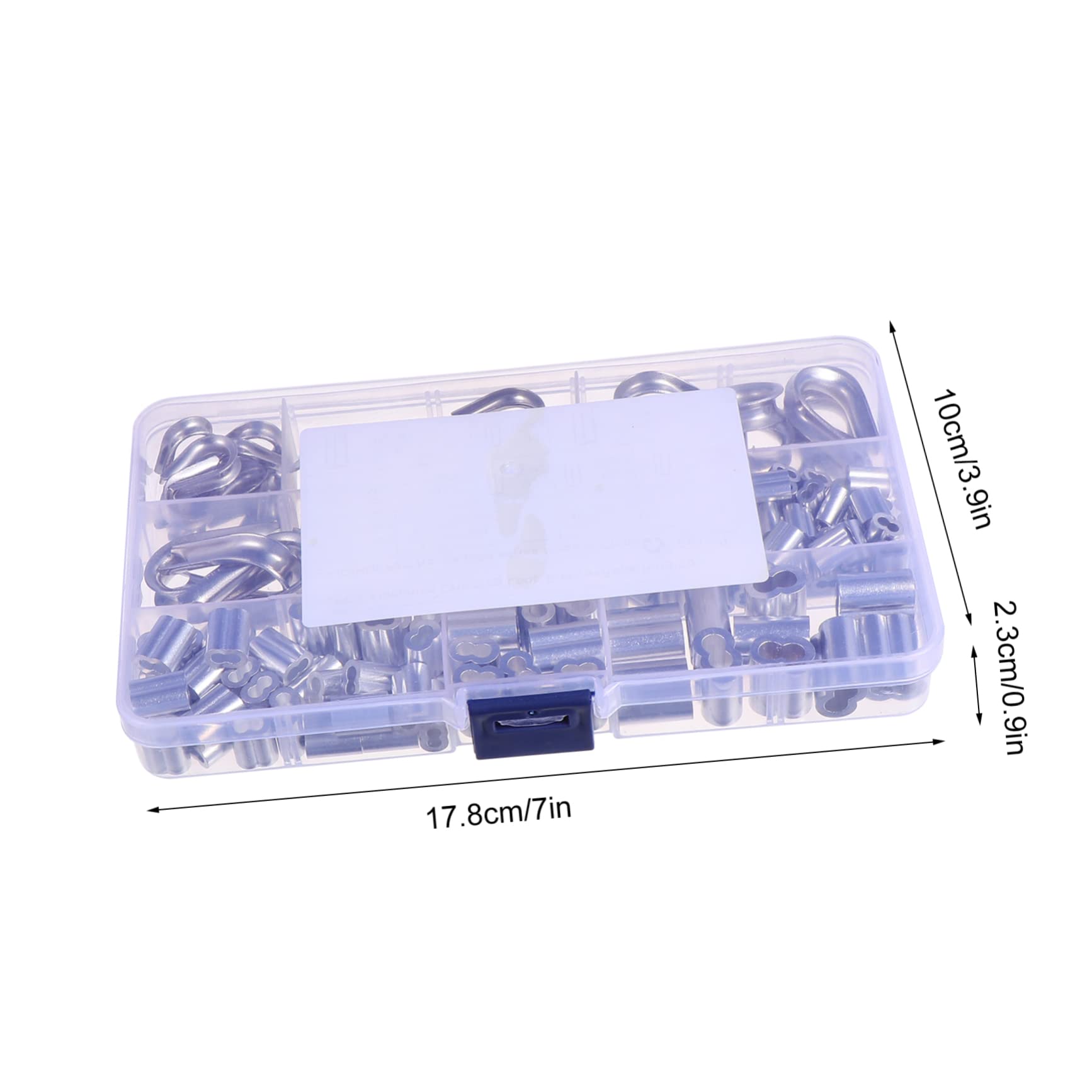 NAMOARLY 240pcs Stainless Steel Double Barrel Ferrule Crimping Loop Sleeves Wire Rope Cable Clamp Kit Oval Connector Cable Loops