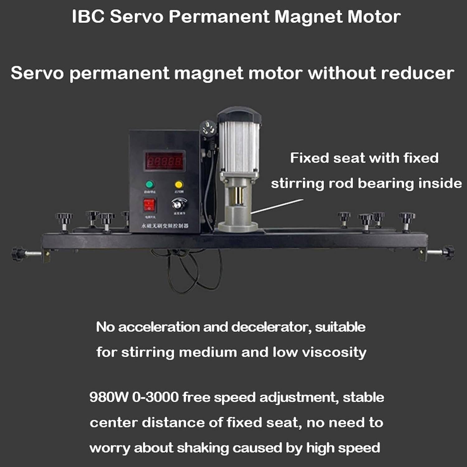 Mezclador Eléctrico 980W para Cubas con Hélice Plegable, Velocidad 0-1000 RPM Ajustable, Varilla Acero Inoxidable para Pintura, Pegamento y Cemento en IBC y Tanques | Agitador Industrial,C