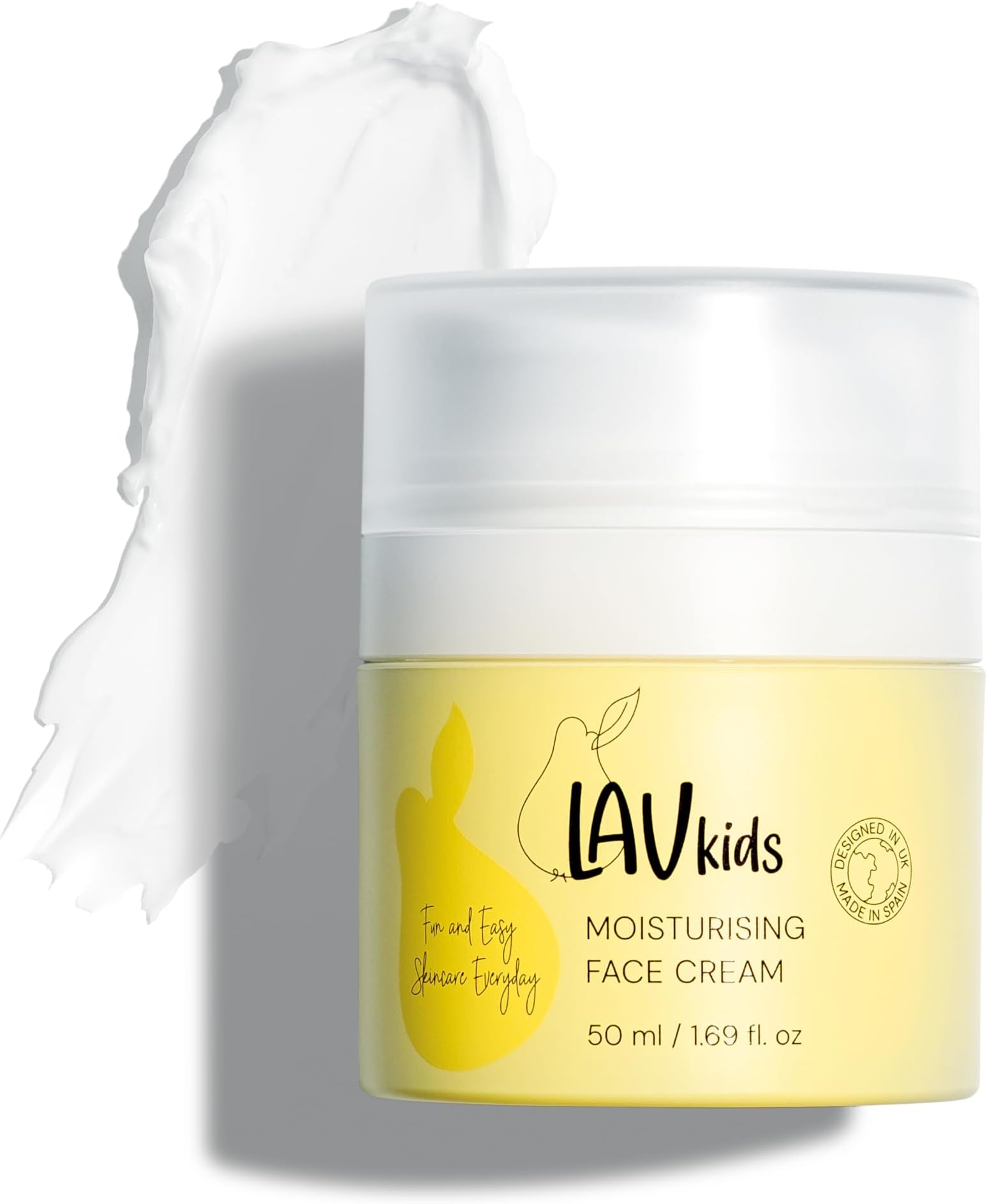 LAV KIDS Face Moisturiser with Jojoba Oil, Sweet Almond Oil and Shea Butter 50ml, Naturally Gentle Kids and Baby Moisturiser Cream, Dermatologically Tested Kids Face Cream for All Skin Care Types