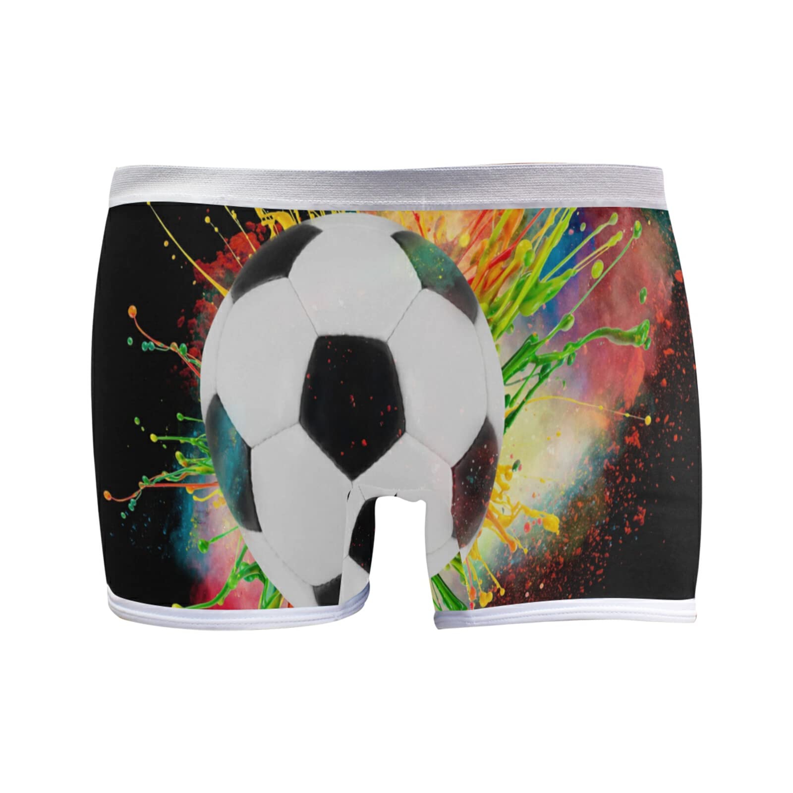 Linomo Women's Boxer Briefs Panties Galaxy Soccer Football Underwear Boyshort Boxers Shorts for Women Girls Multicolor