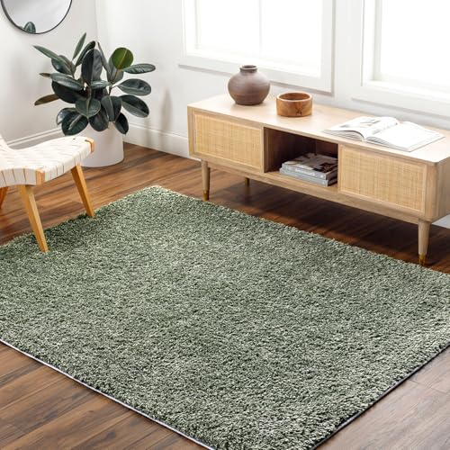 Livabliss Shaggy Berber Hochflor Design 160x213 cm – Flauschiger Boho Stil für Wohnzimmer, Esszimmer & Schlafzimmer, weich & pflegeleicht – Grün