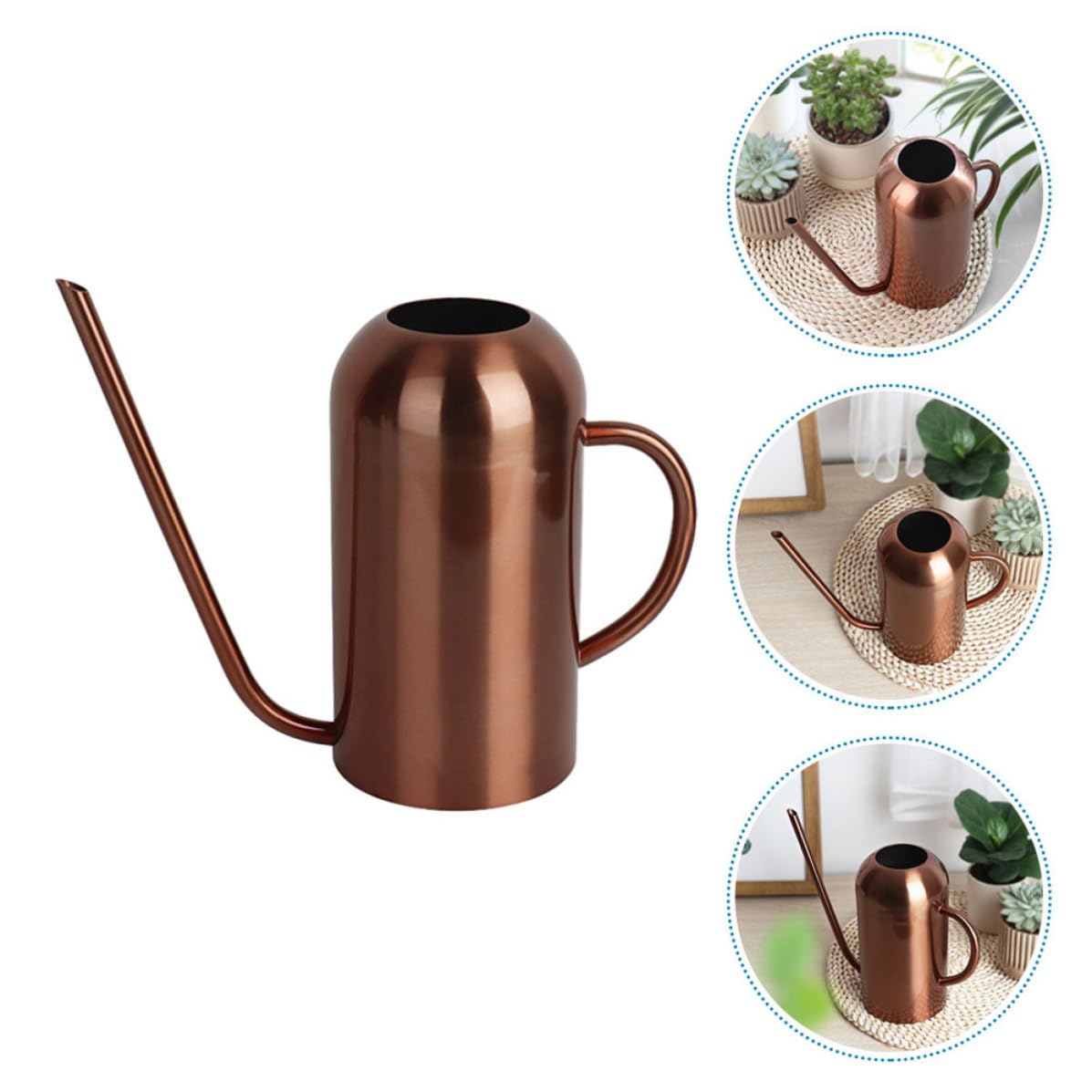 Regadera Vintage de Acero Inoxidable de 1.5l Mango Ergonómico y Diseño Resistente para Riego de Jardín y Flores
