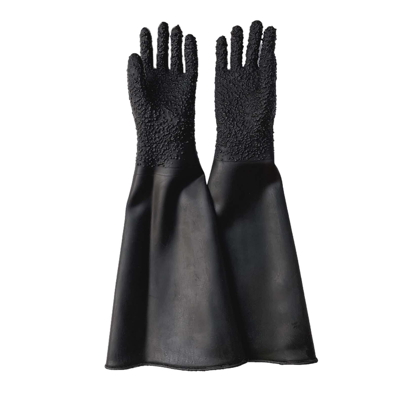 Guantes de chorro de arena para chorro de arena, protección de trabajo seguro, chorro de arena con partículas, 300 x 680 mm