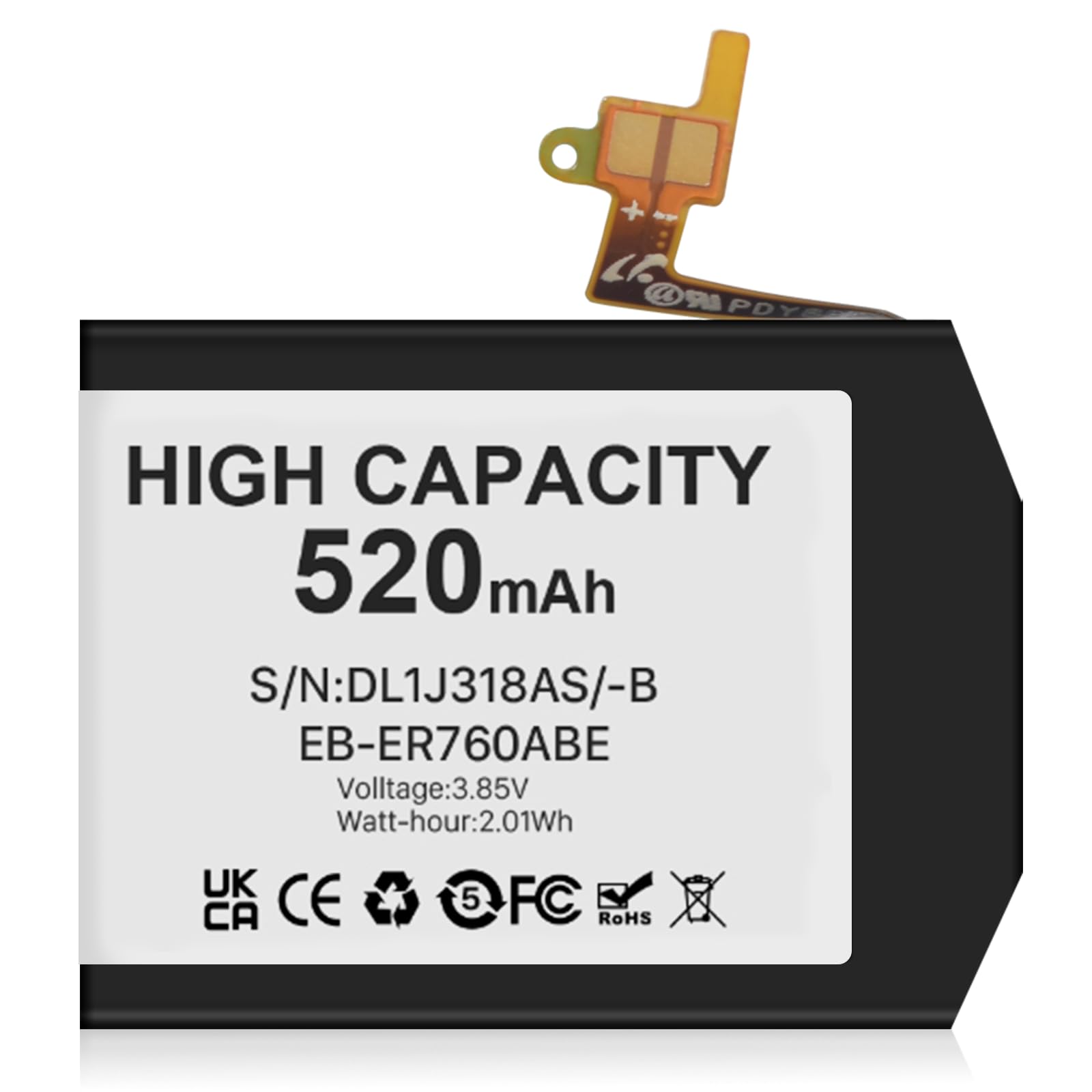 [520mAh] Batterie pour Samsung Gear S3 Classic, Gear S3 Frontier, SM-R760 SM-R765 SM-R770 EB-BR760ABE, Haute Capacité Remplacement Batterie avec Outils de réparation