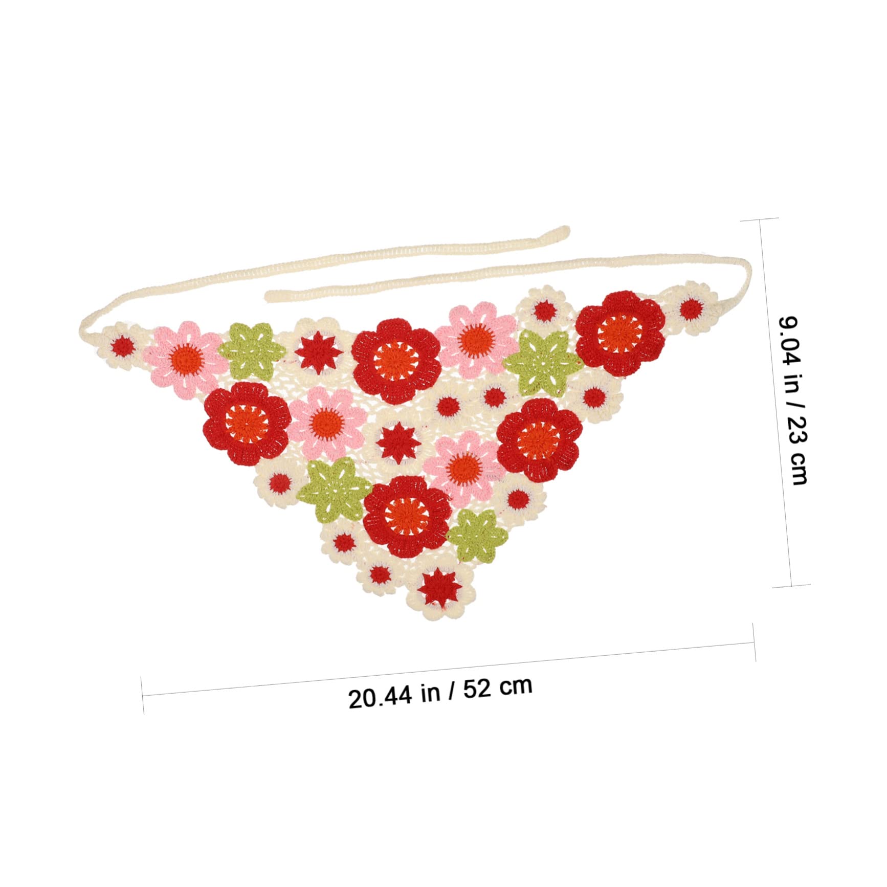 DECOMELODY 3Pcs Floral Knitted Hair Scarves Soft Crochet Head Kerchiefs for Women Stylish Bandanas for Various Hairstyles Comfortable Breathable Hair Turbans