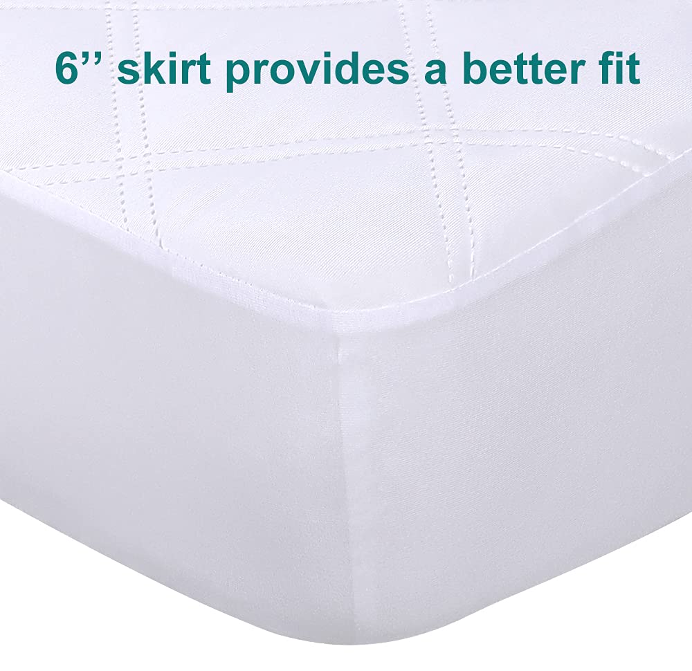 Yoofoss 2 Pack Waterproof Crib Mattress Protector, Quilted Fitted Crib