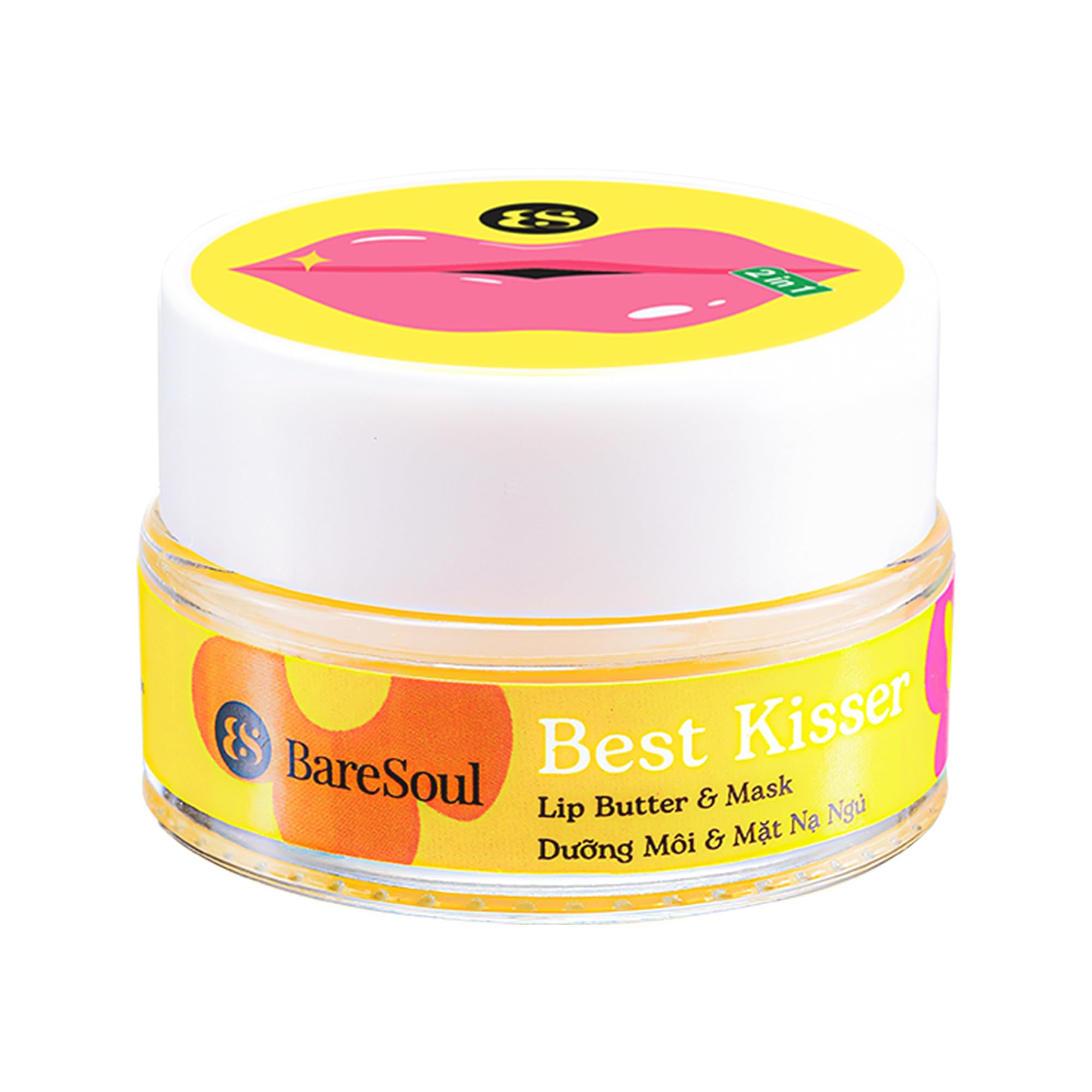 BareSoul Best Kisser Lip Butter & Mask 0.35 OZ | 10g - 2-in-1 Lip Butter Mask for Deep Hydration, Soft and Smooth Lips - Effective Lip Treatment for Dry Cracked Lips & Night Lip Balm