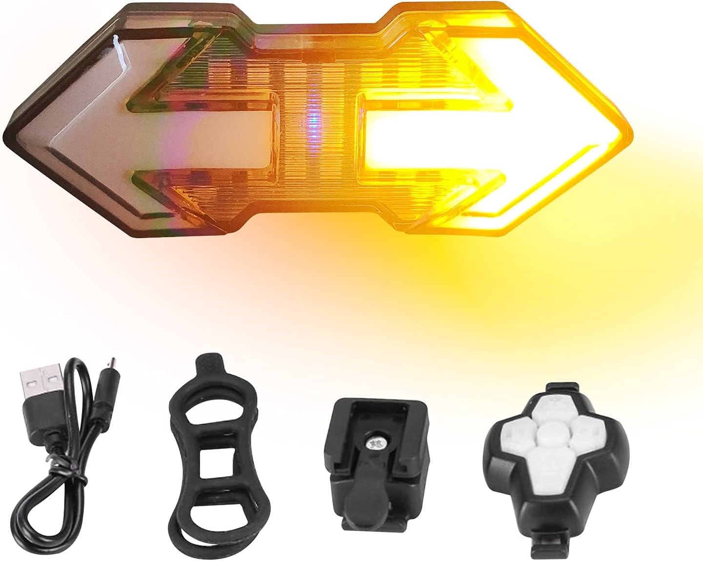 Bike Turn Signals,Bright Bike Tail Light with Turn Signals, 120 Lumens USB Rechargeable LED Rear Bike Light, Wireless Remote Control Bike Blinkers, IPX5 Waterproof Bike Safety Light for Night