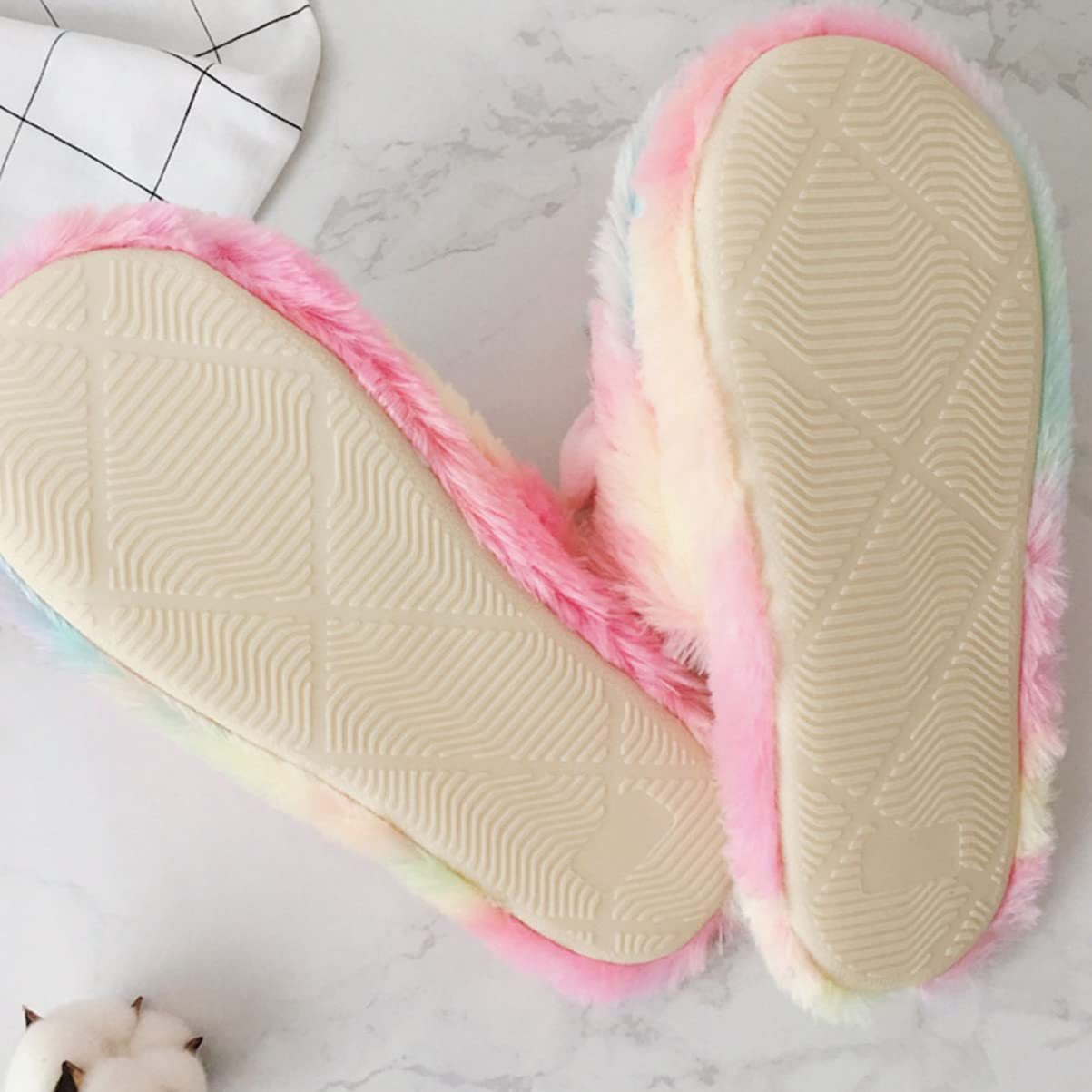 GALPADA 2 Pz Ciabatte in Cotone Unicorno Soffici Pantofole Per Ragazze Ciabatta Da Bambina Pantofole Per Bambini Morbide Invernali Per Bambini Ciabbatte Tromba Da Donna Morbido