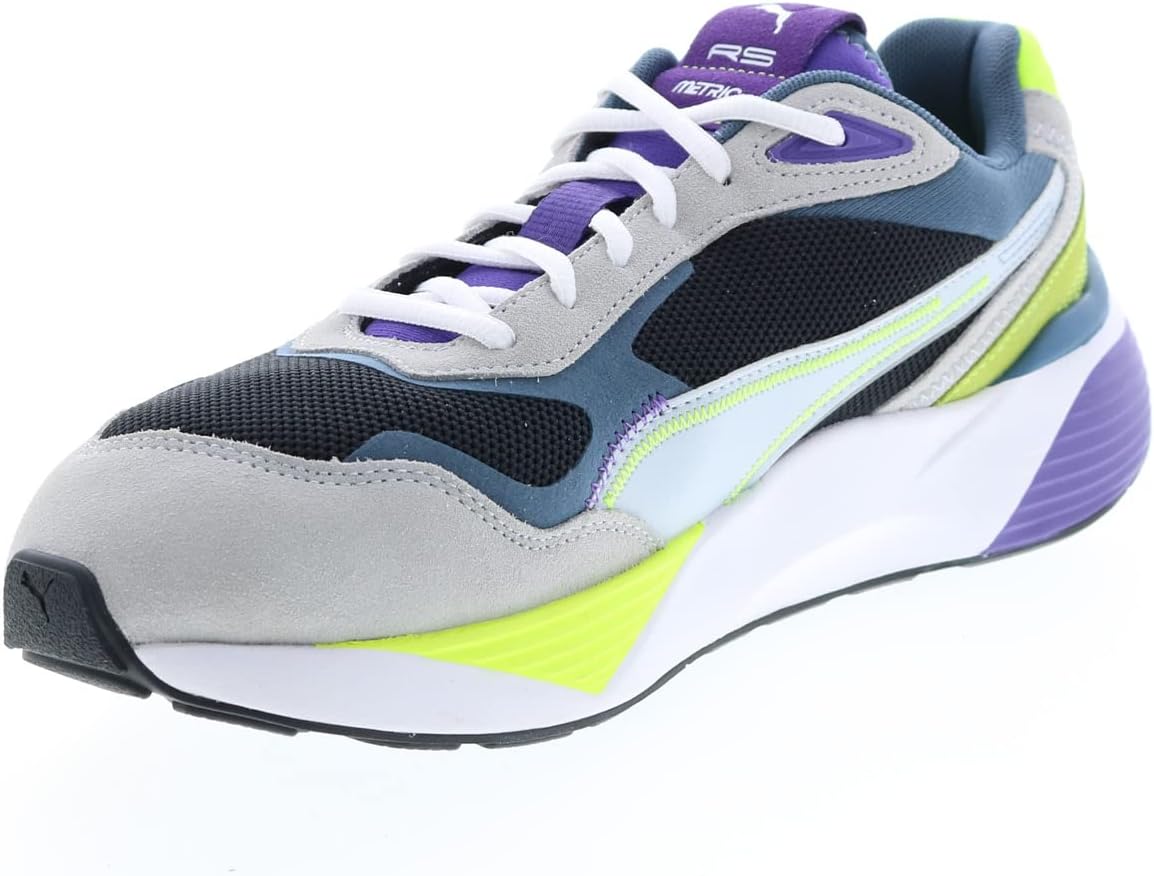 PUMA Men's RS-METRIC Sneaker, Puma Black-Lime Squeeze, 14