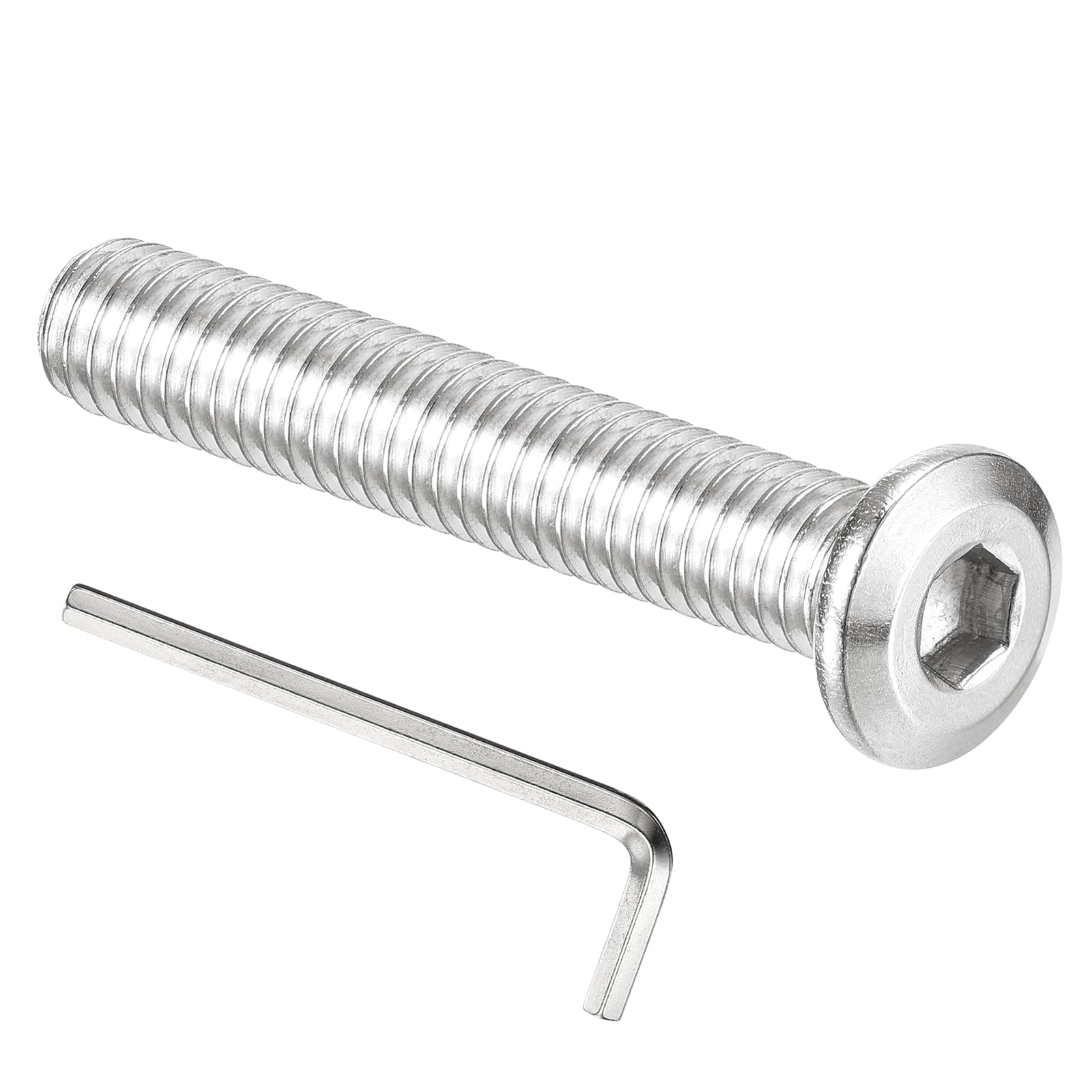 PATIKIL 5/16-18 x 1-3/4" Flat Head Hex Socket Cap Screw Bolt, 10PCS 304 Stainless Steel 18-8 Furniture Bolt with Hex Allen Wrench for Bed Repairs Ship Assembly Mechanical Industry, Silver โ image 1